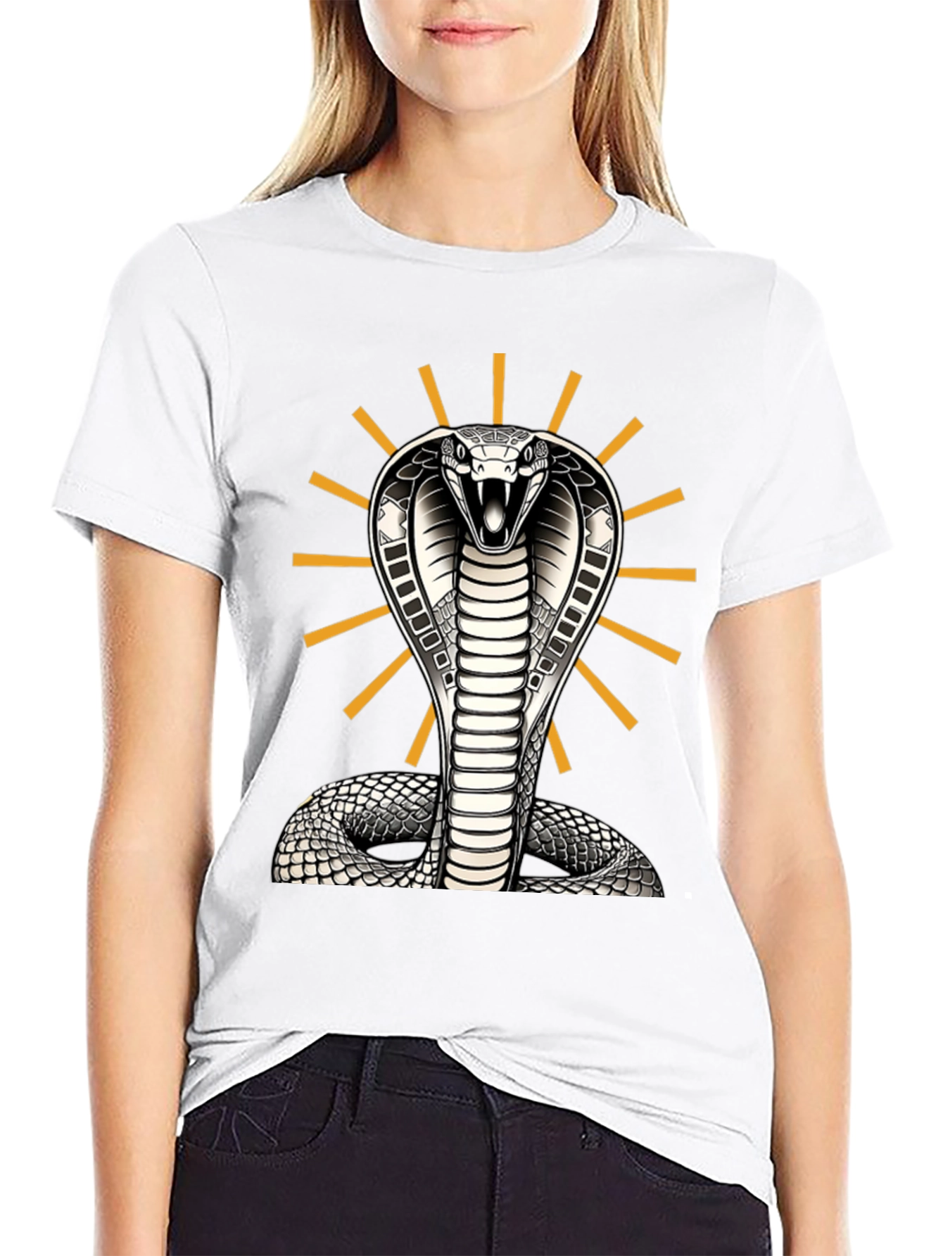 Black Cobra Snake Graphic Tee - Striking Design, Comfortable Fit view 9