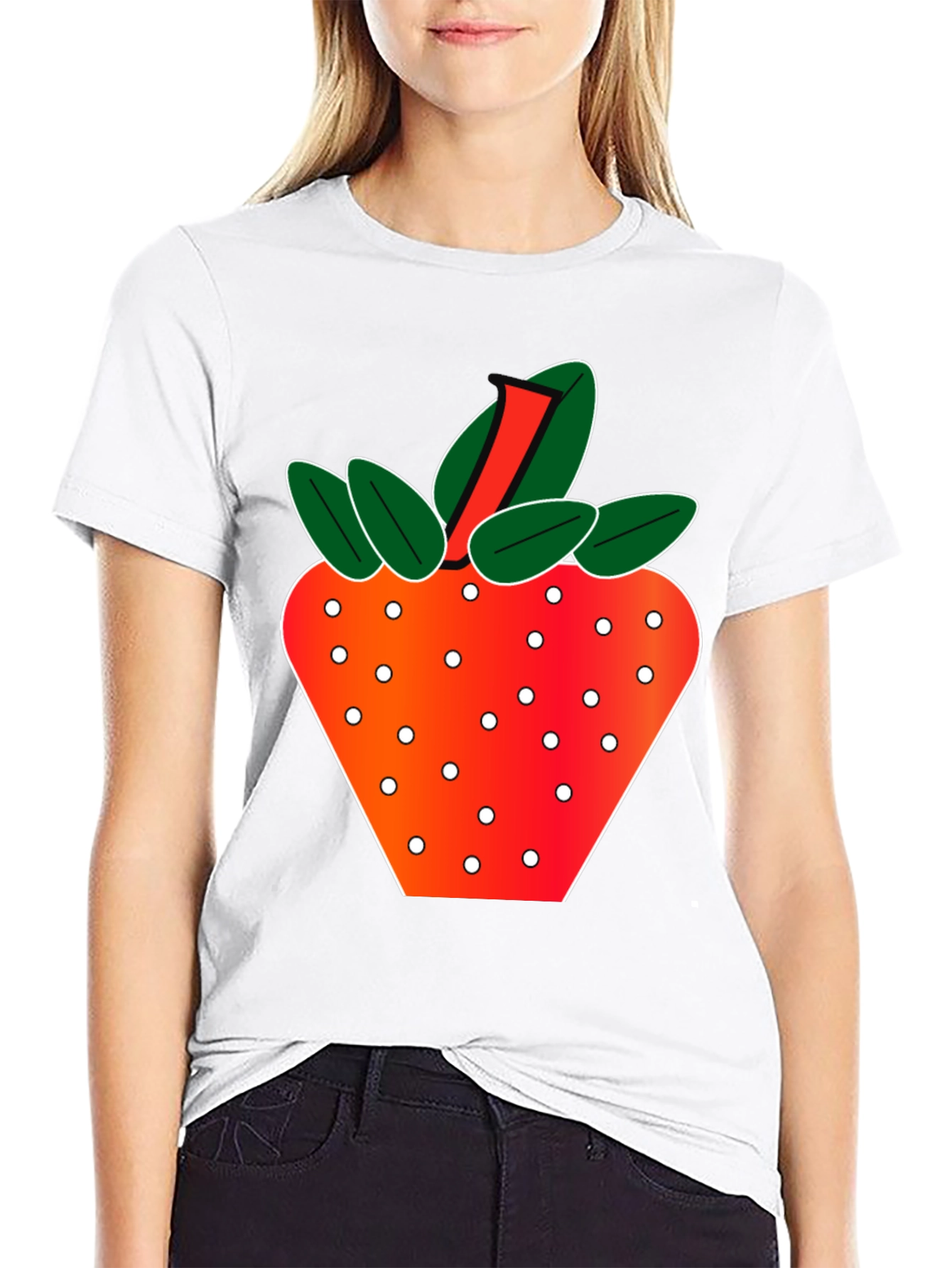 Black Strawberry Graphic T-Shirt - Fresh & Fun Design view 9