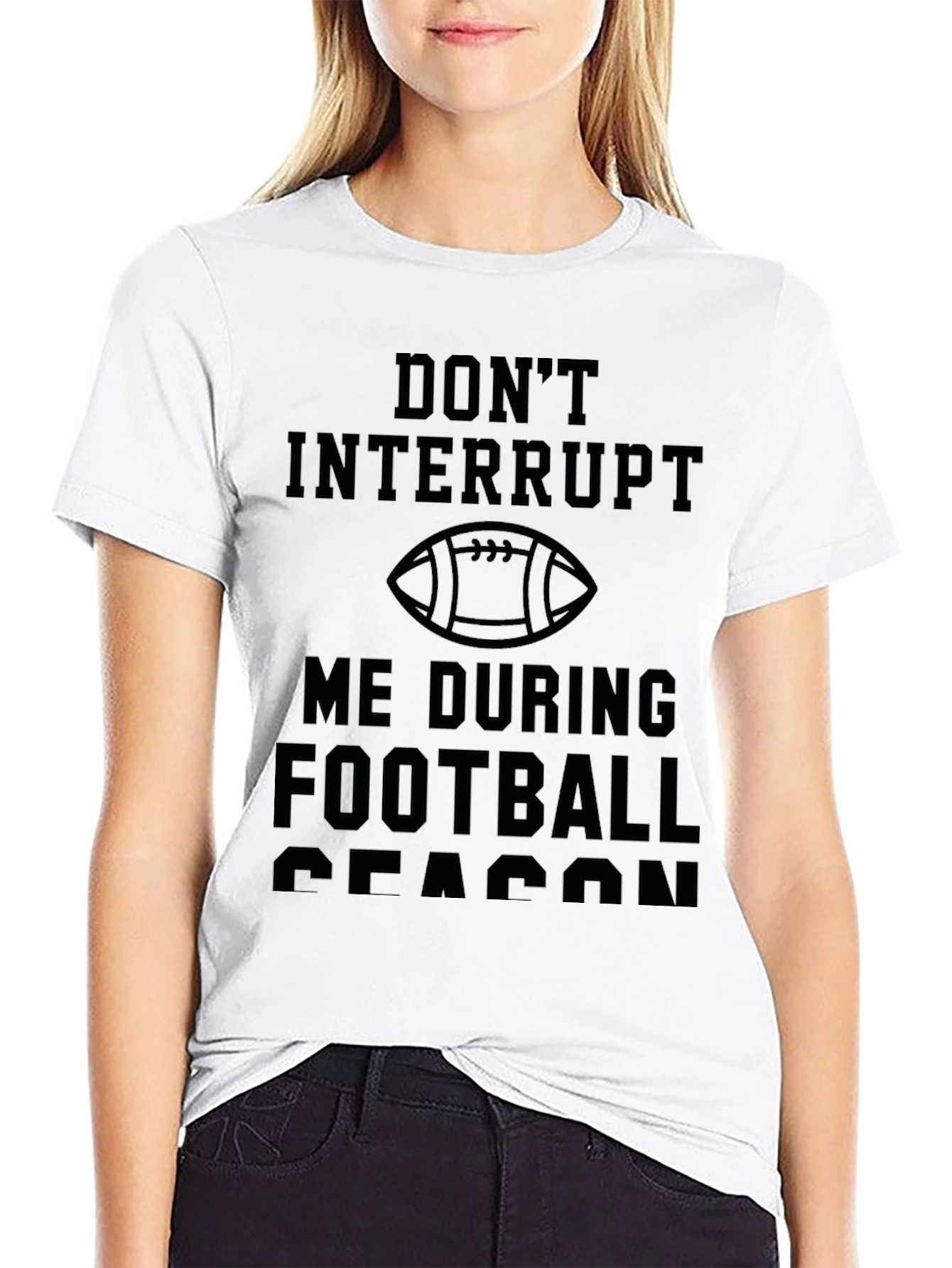 Black Don't Interrupt Football Season T-Shirt view 9