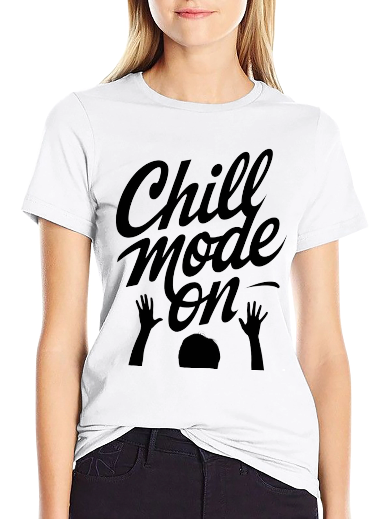 Black Chill Mode On Black Graphic T-Shirt view 9