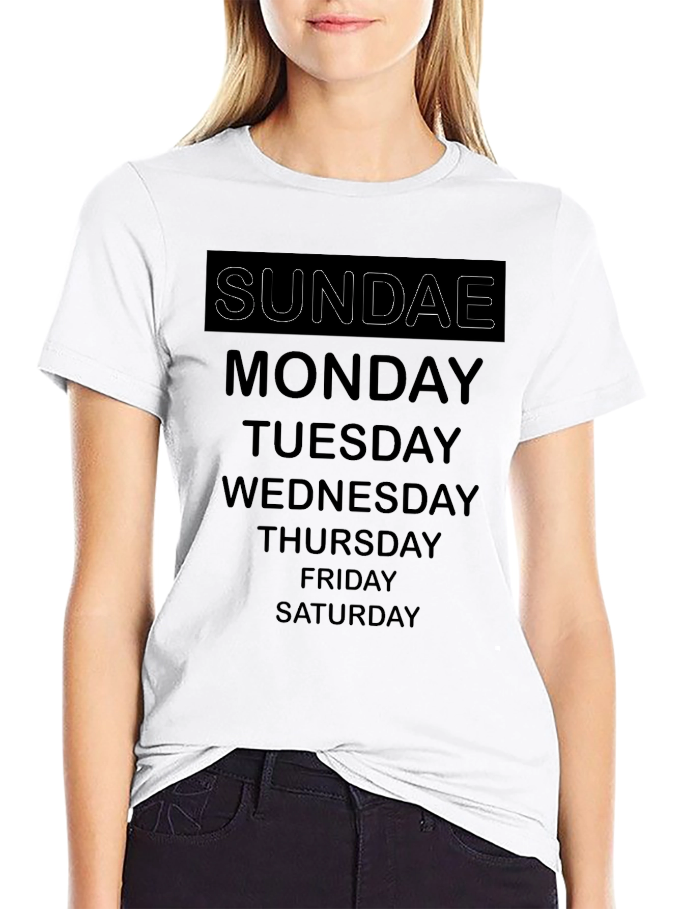 Black Days of the Week Black T-Shirt view 9