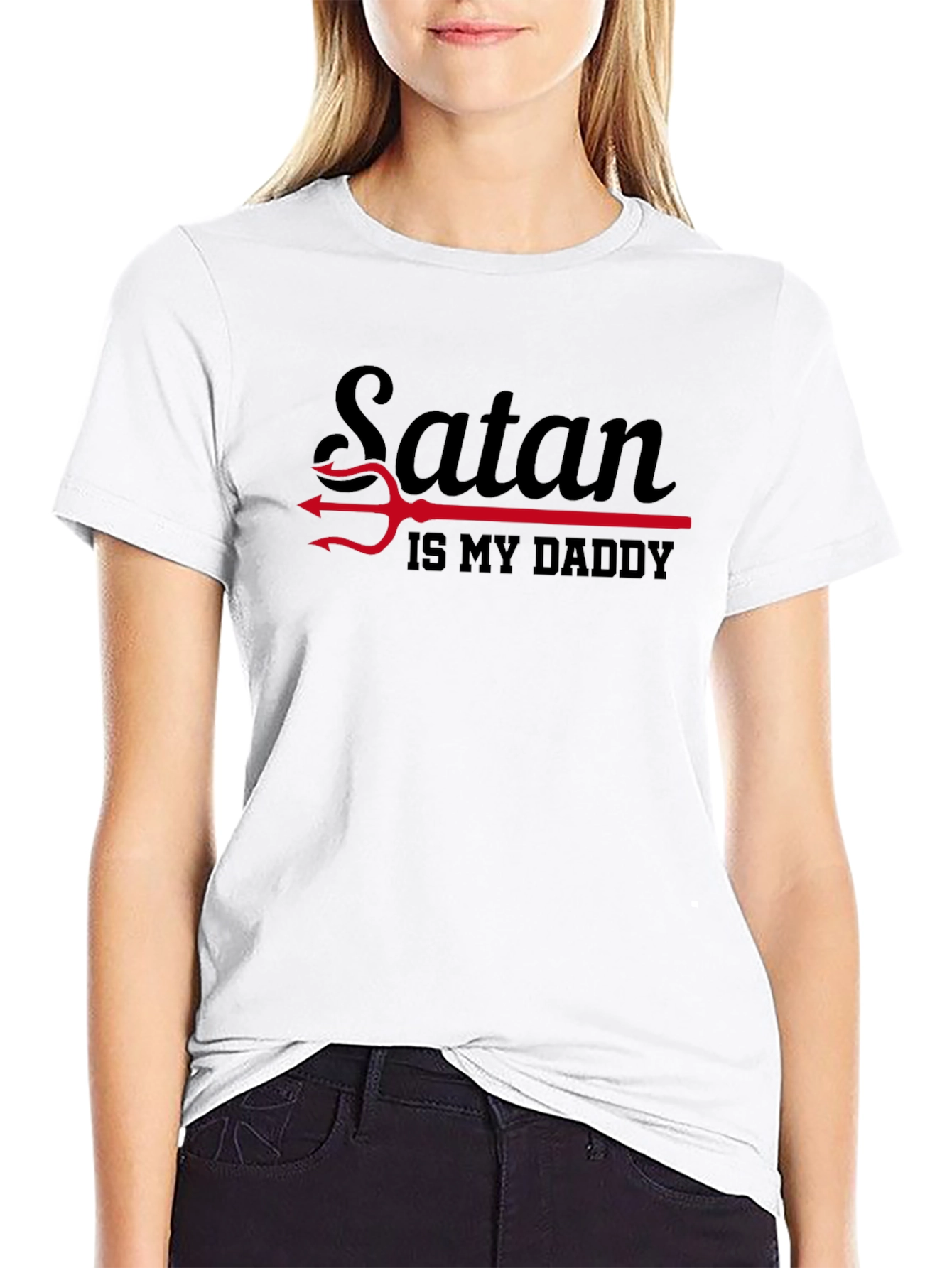 Black Satan Is My Daddy Graphic Tee - Black T-Shirt view 9