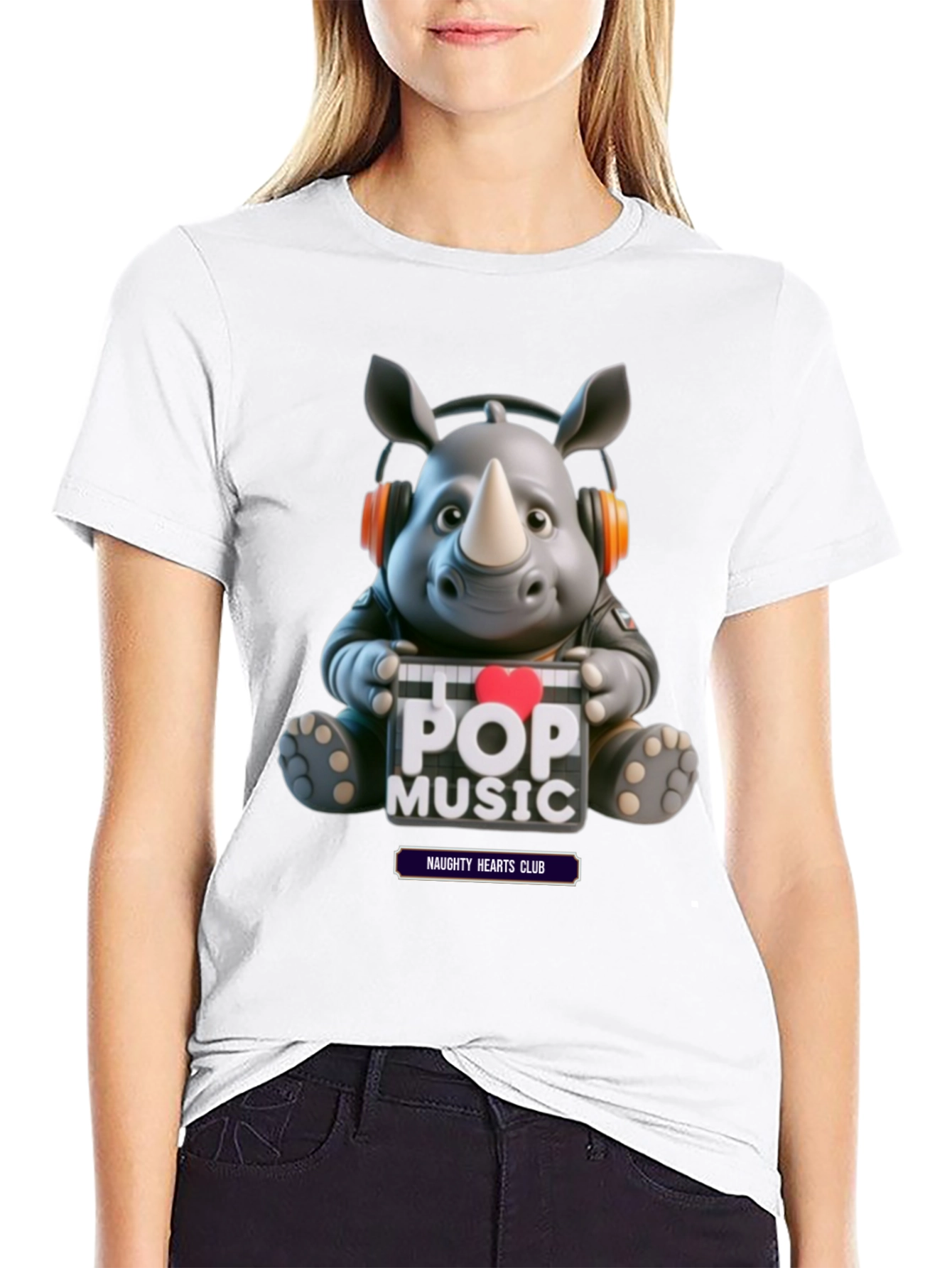 Black Pop Music Rhino Tee view 9