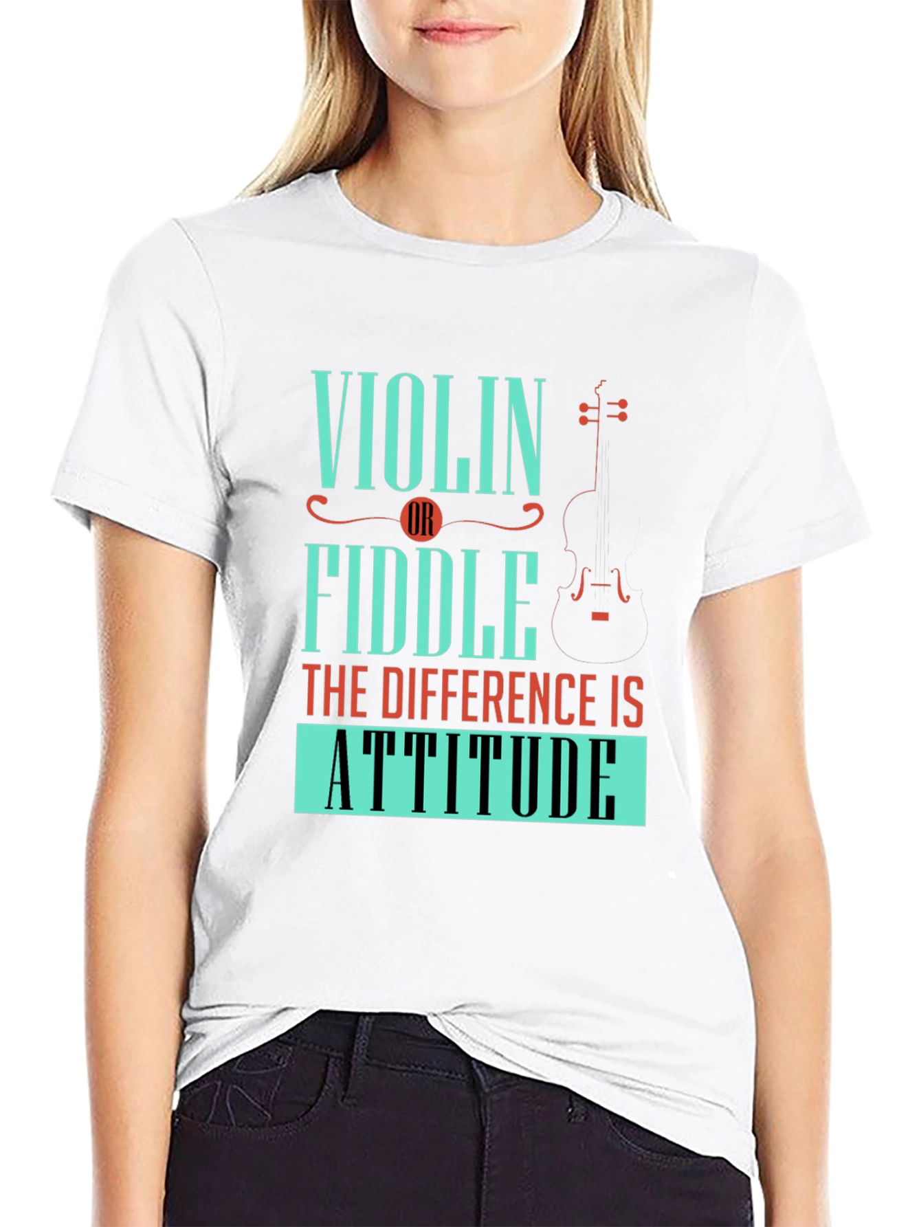 Black Violin or Fiddle Attitude T-Shirt view 9
