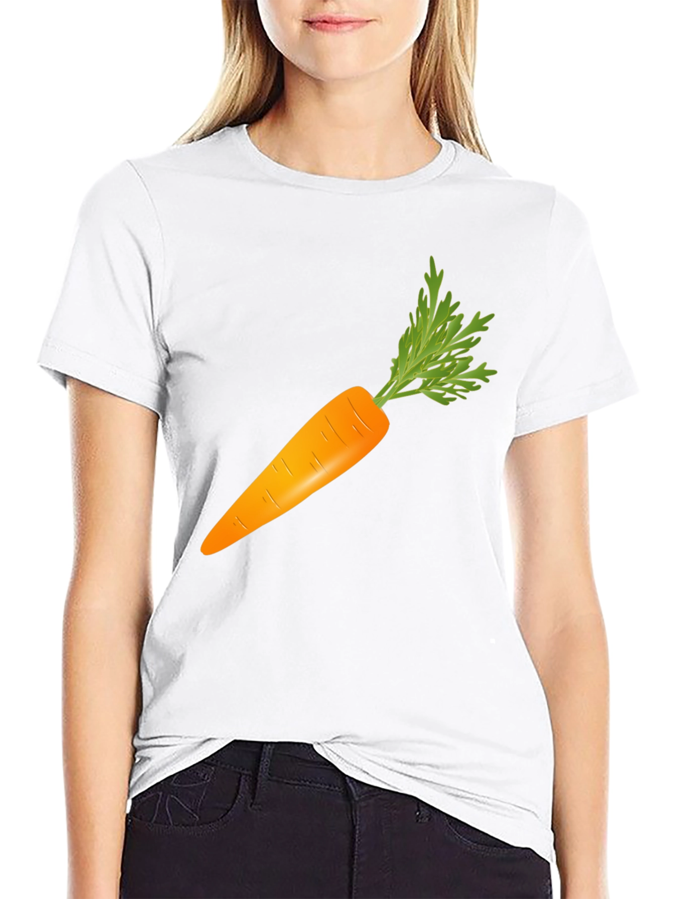 Carrot Graphic Tee - Black Cotton Casual Shirt - 9