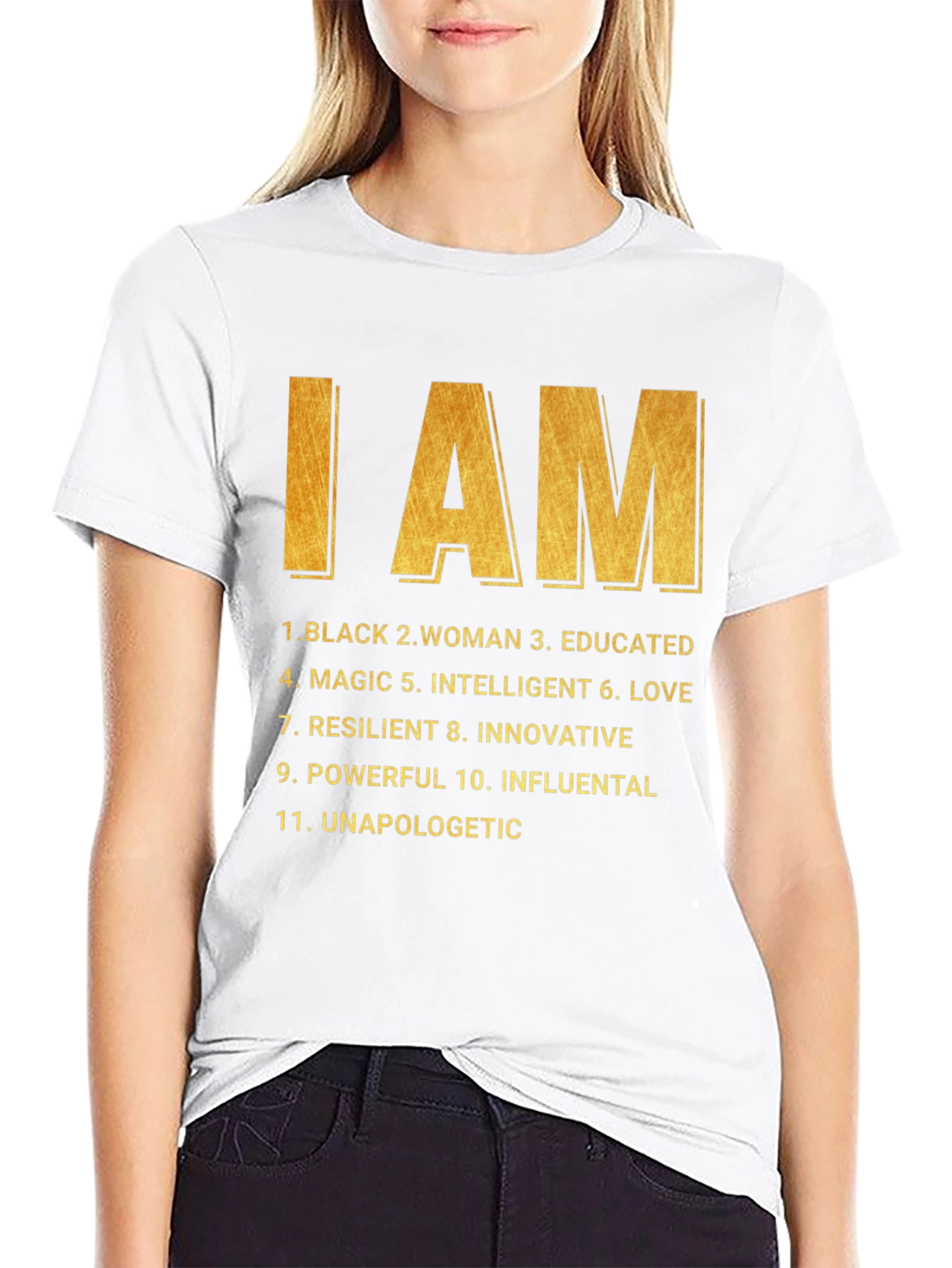 Black I AM Black Woman T-Shirt view 9