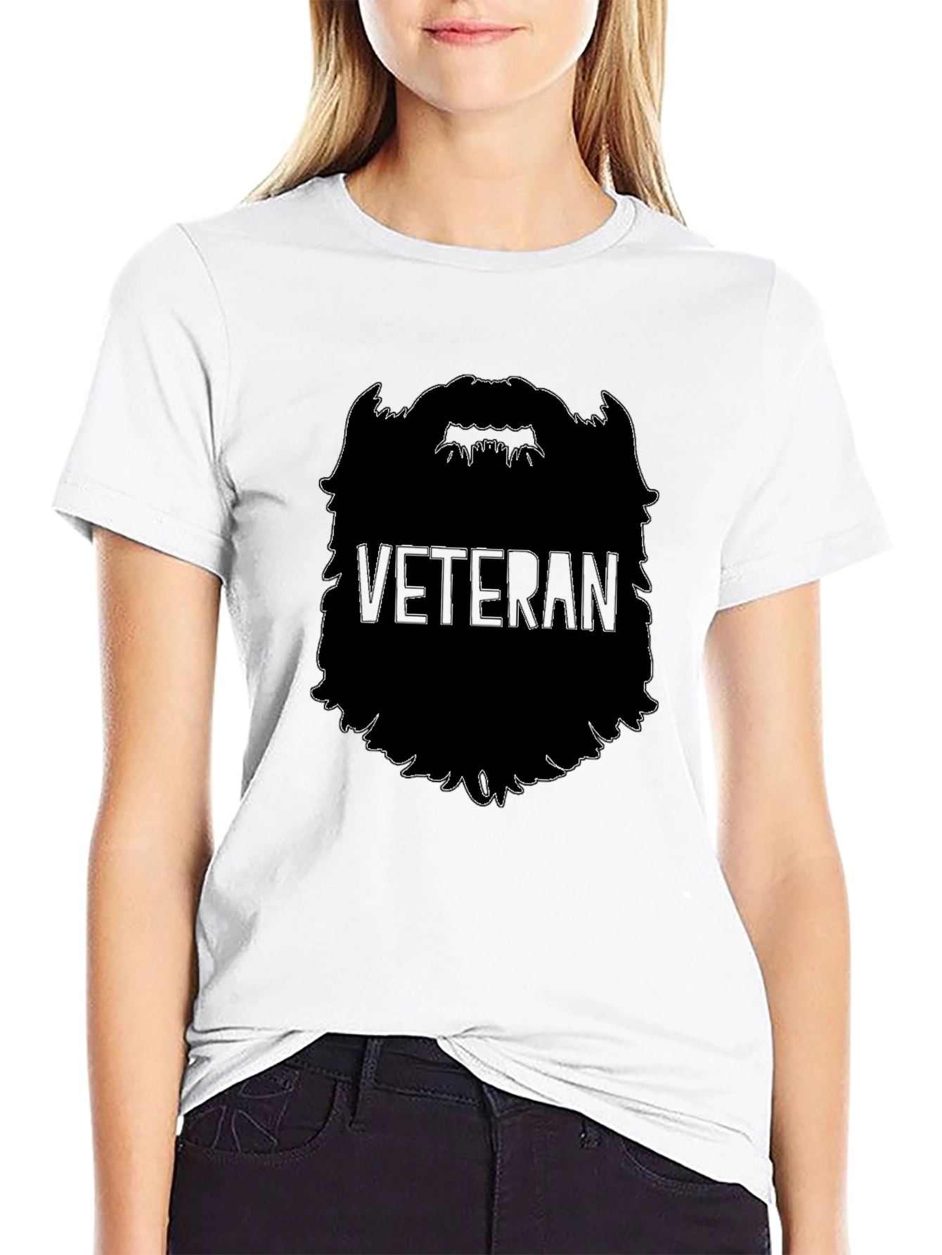 Black Veteran Beard Graphic Tee - Black view 9