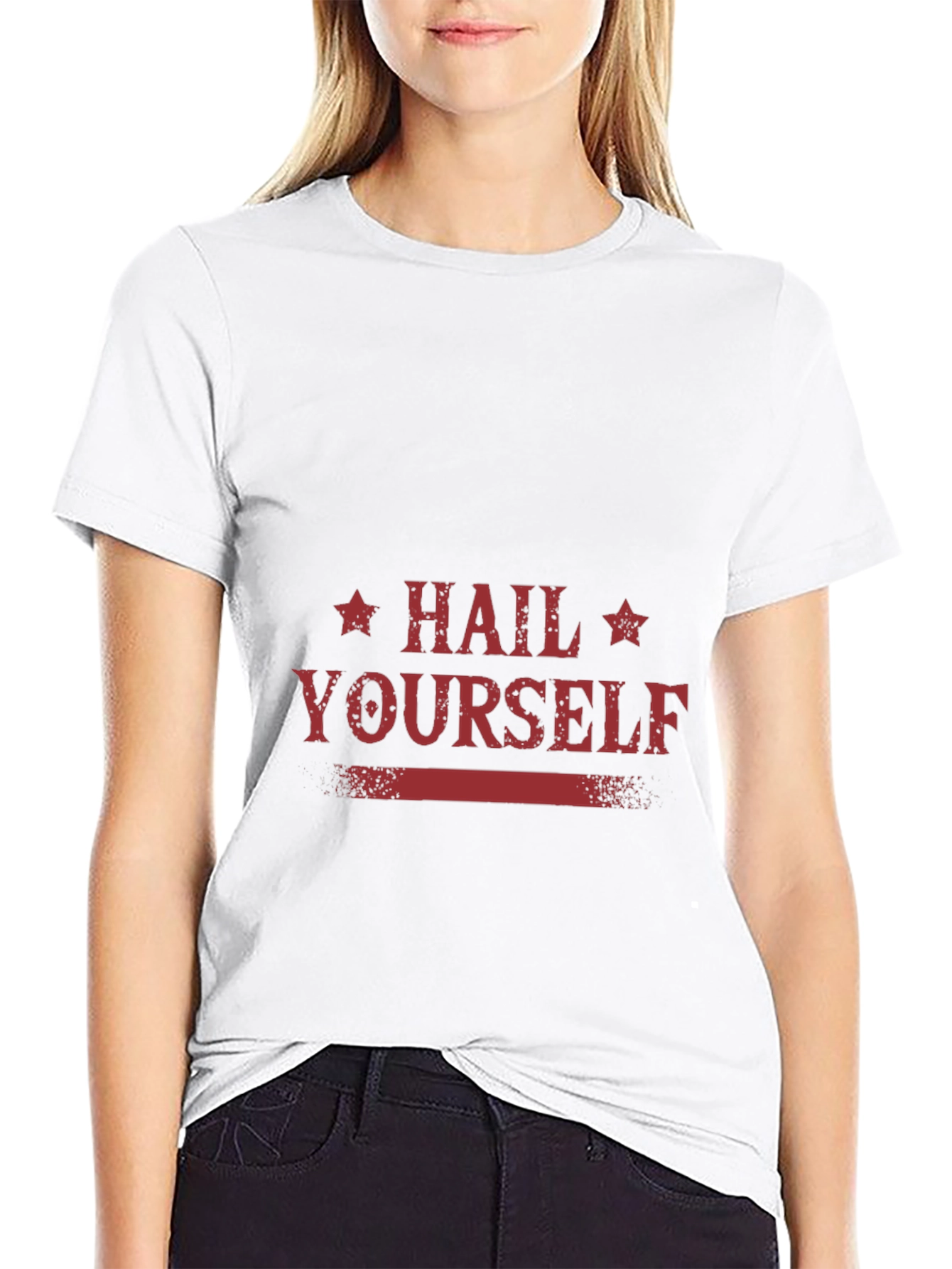 Black Hail Yourself Graphic Tee - Black Cotton Blend T-Shirt view 9