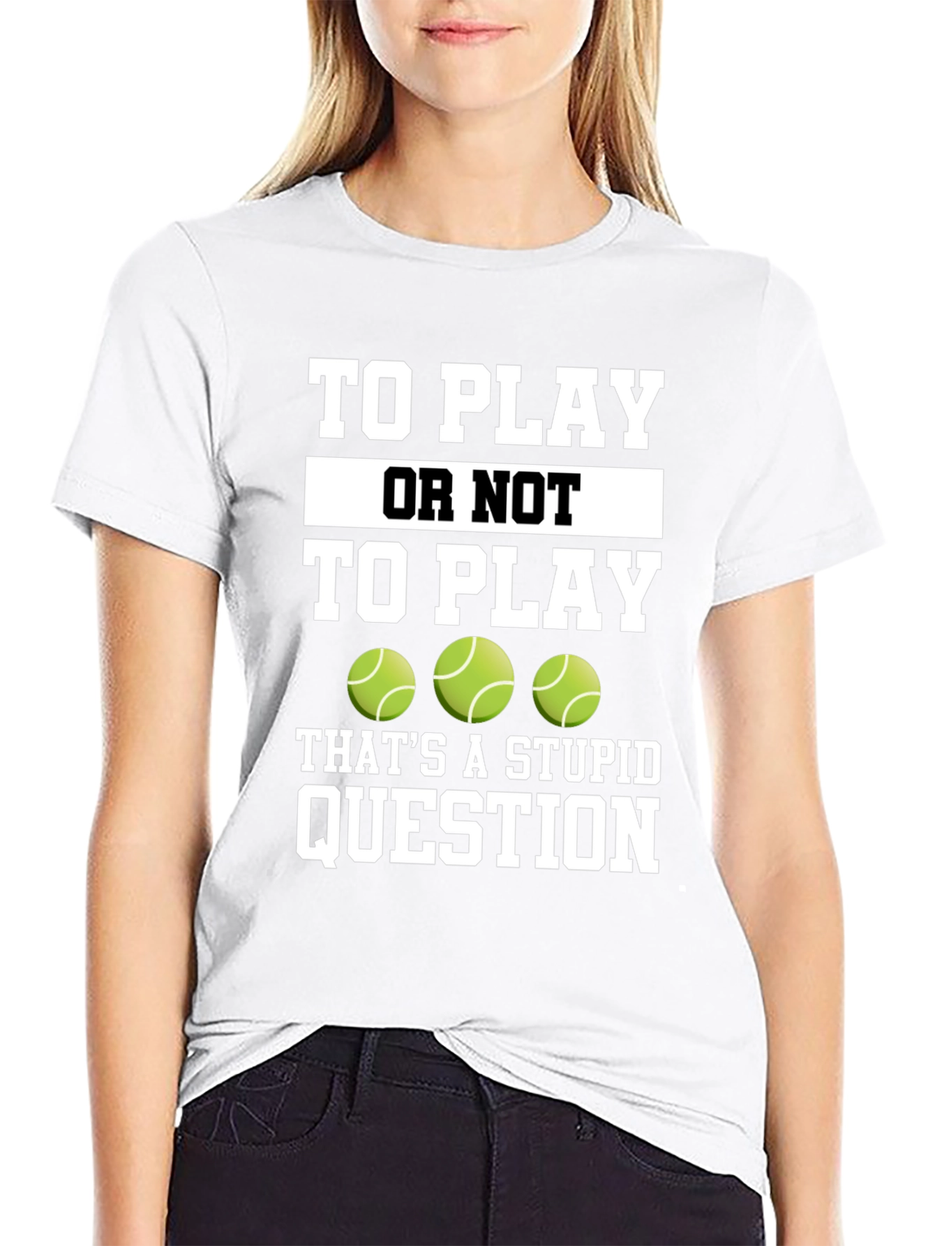 Black Tennis Fan T-Shirt - To Play or Not to Play Funny Tee view 9