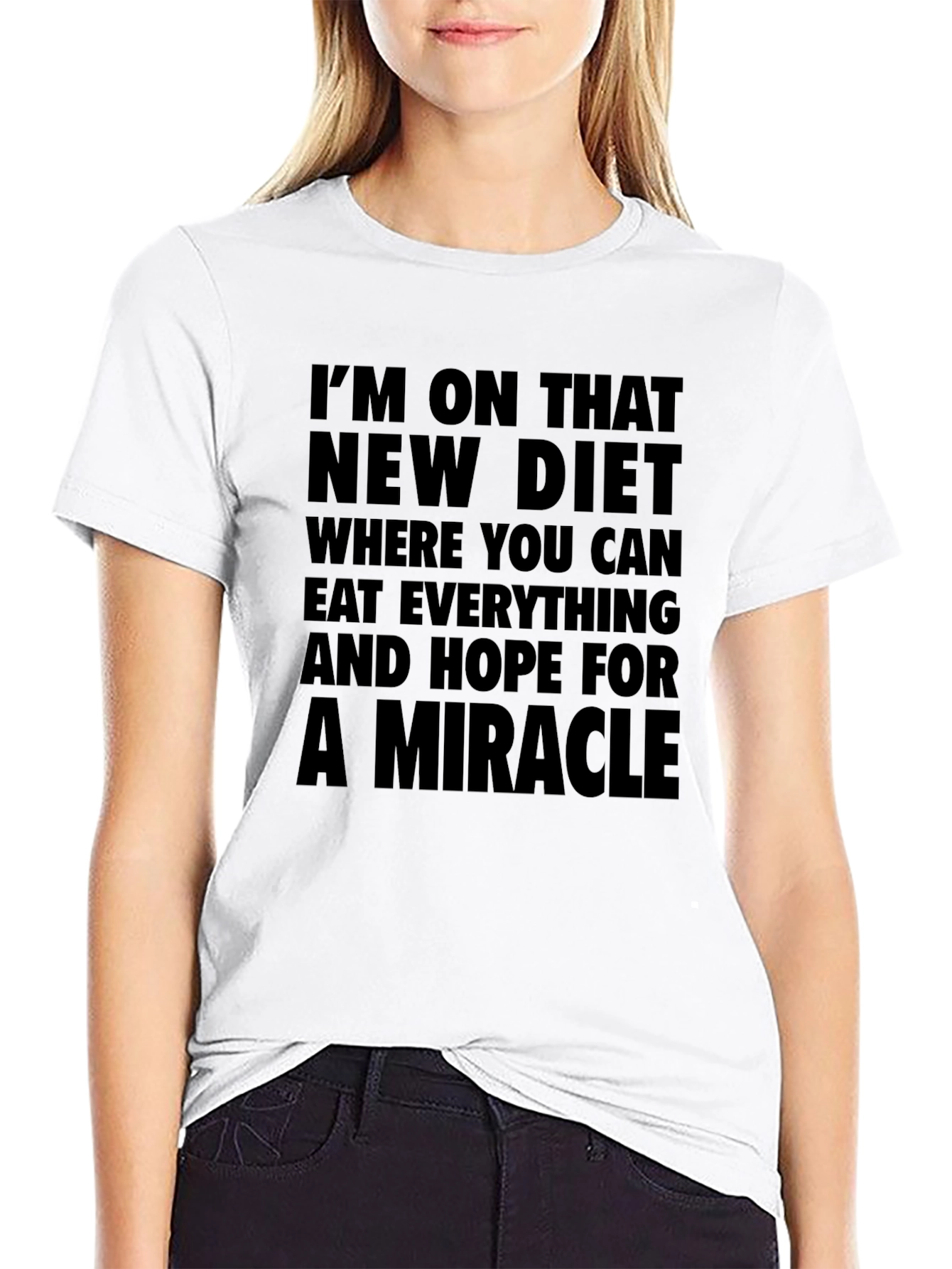 Black Miracle Diet T-Shirt - Eat Everything & Hope! view 9