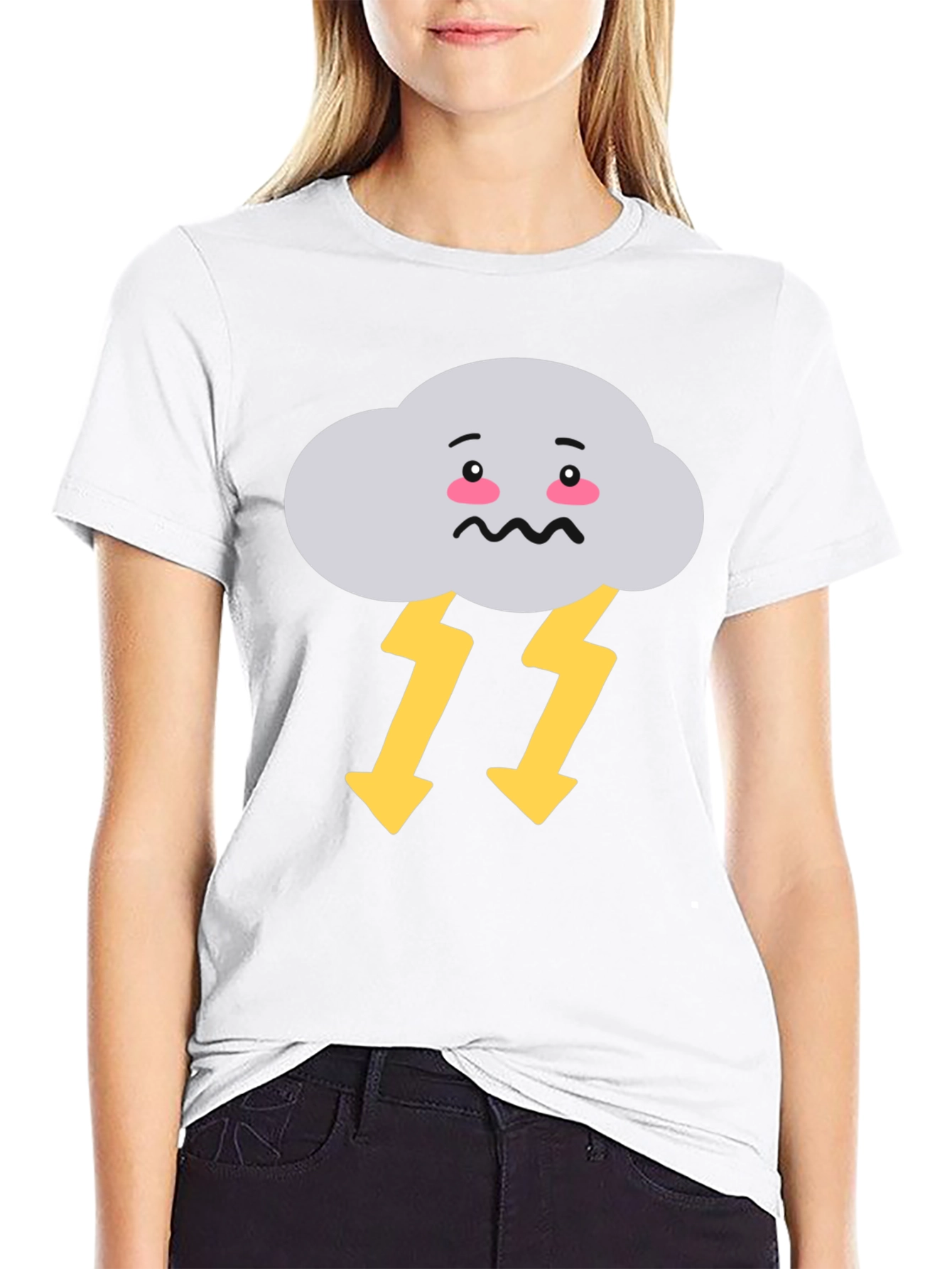Black Stormy Cloud T-Shirt - Graphic Print Tee view 9