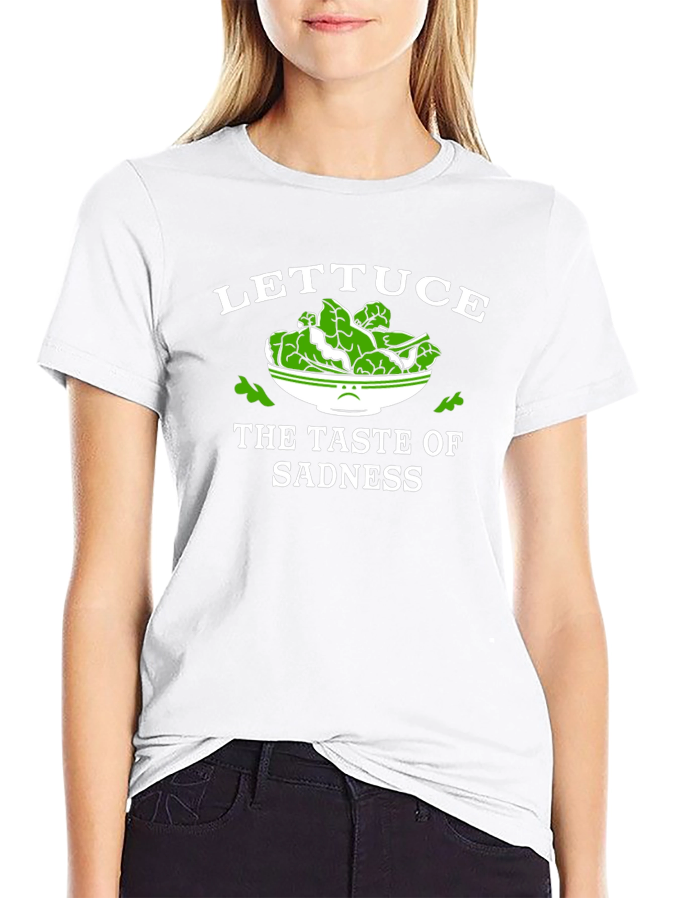 Black Lettuce The Taste of Sadness T-Shirt - Funny Vegan Tee view 9