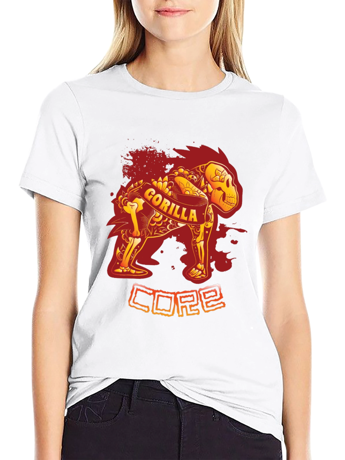 Black Gorilla Core Black T-Shirt - Unique Design view 9