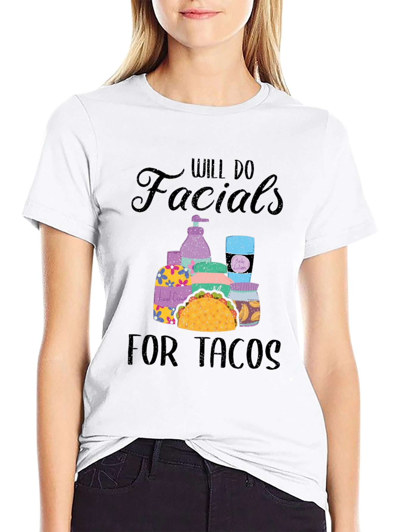 Black Will Do Facials for Tacos T-Shirt view 9