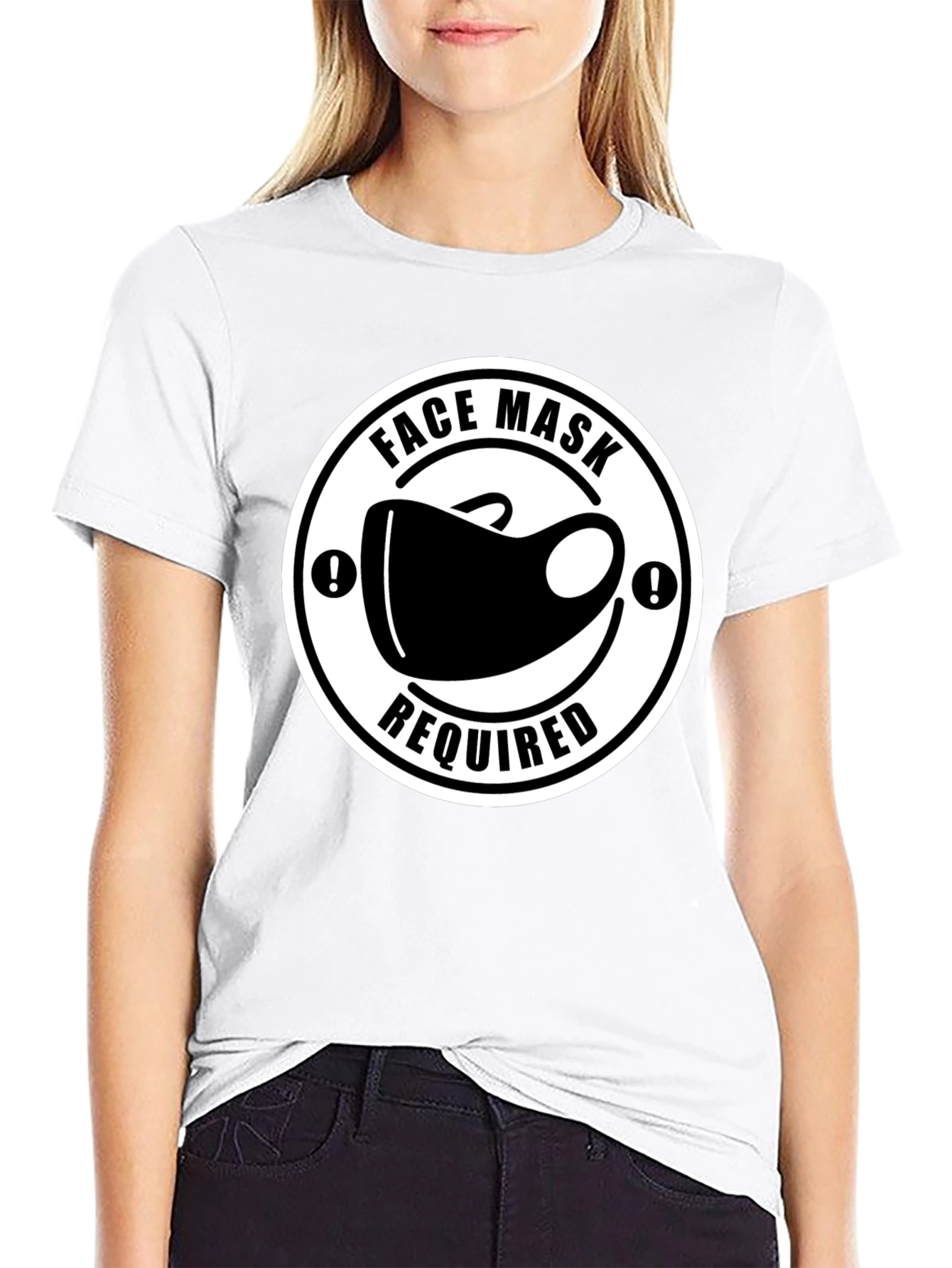 Black Face Mask Required T-Shirt - Black Novelty Tee view 9