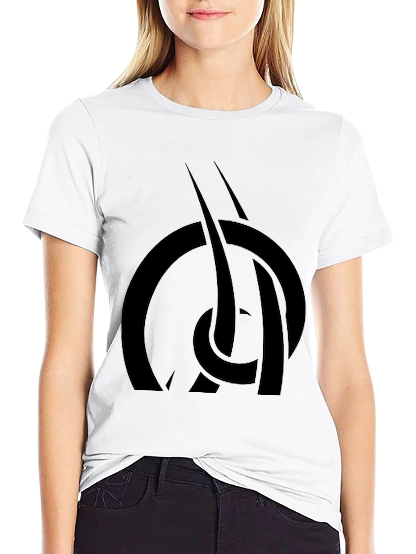 Black Abstract Symbol Black Graphic Tee view 9