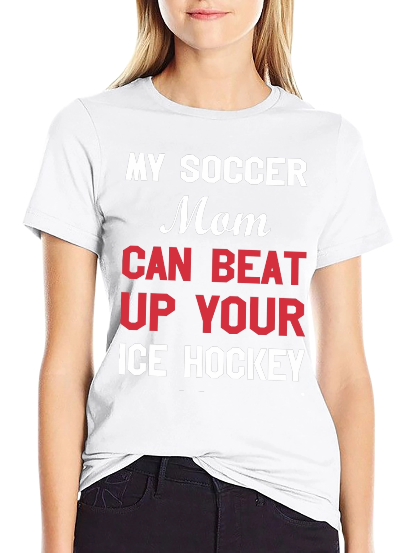 Black Funny Soccer Mom T-Shirt view 9