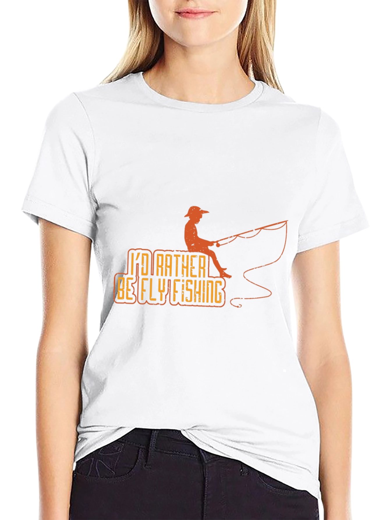 Black I'd Rather Be Fly Fishing Graphic Tee - Black view 9