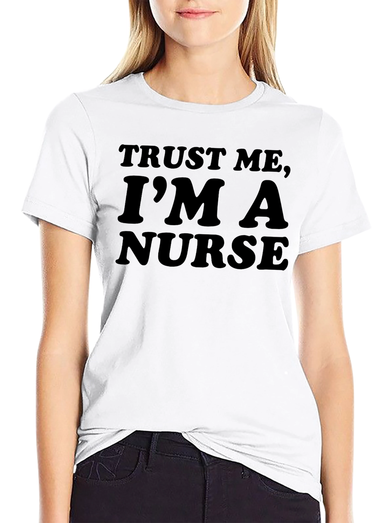 Black Trust Me, I'm A Nurse T-Shirt view 9