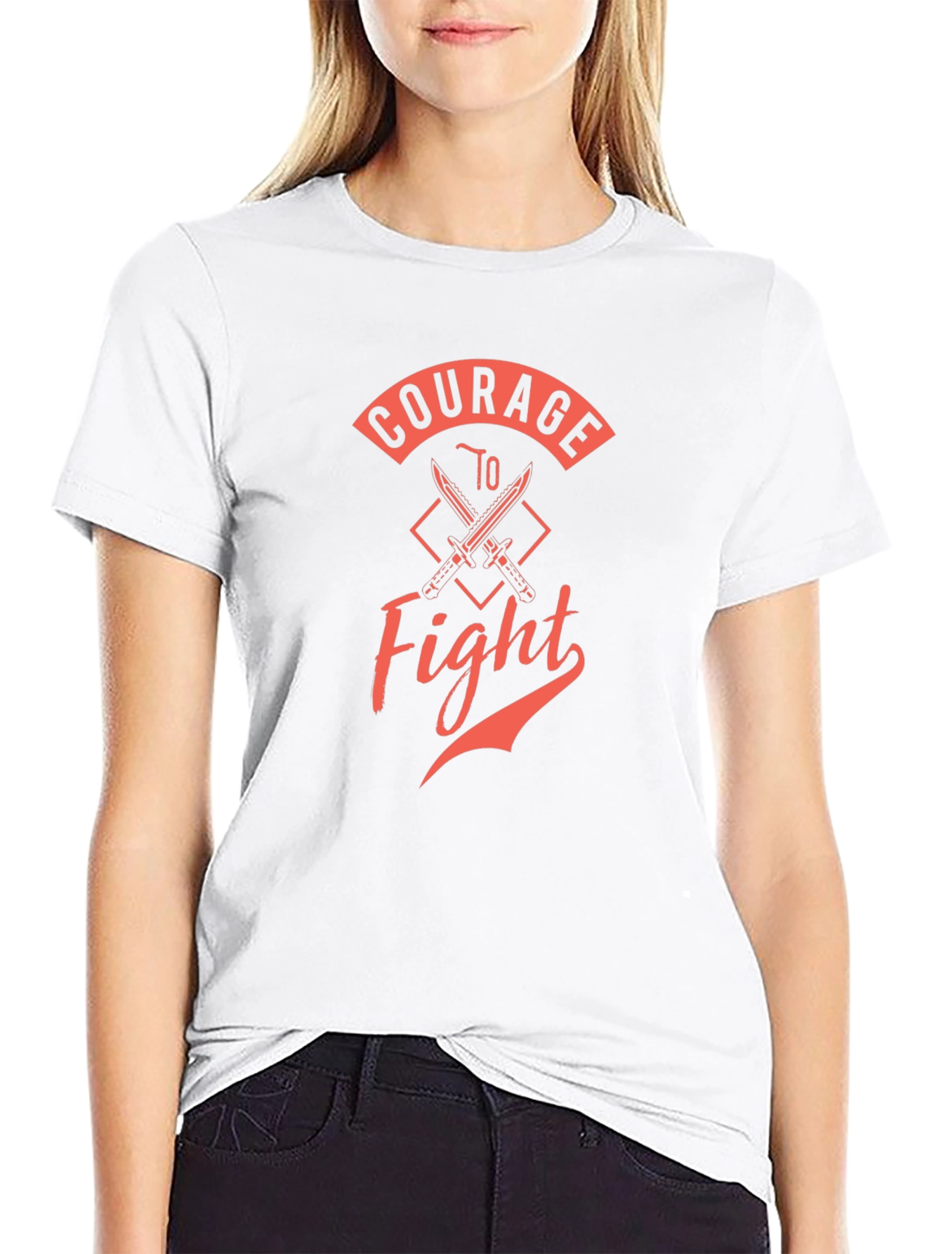 Black Courage to Fight Black Graphic Tee view 9