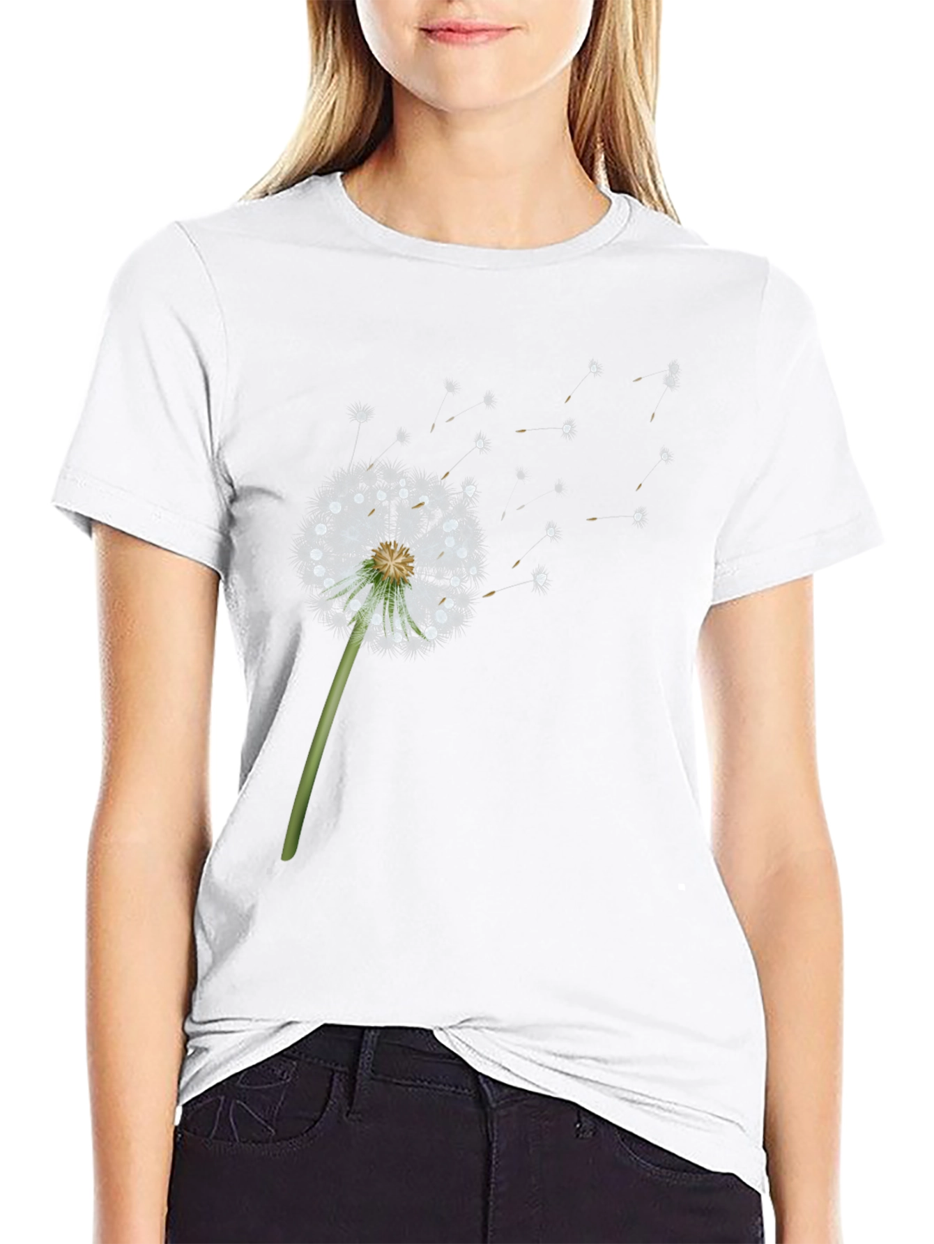 Black Dandelion Wish Graphic Tee - Black Cotton Blend view 9
