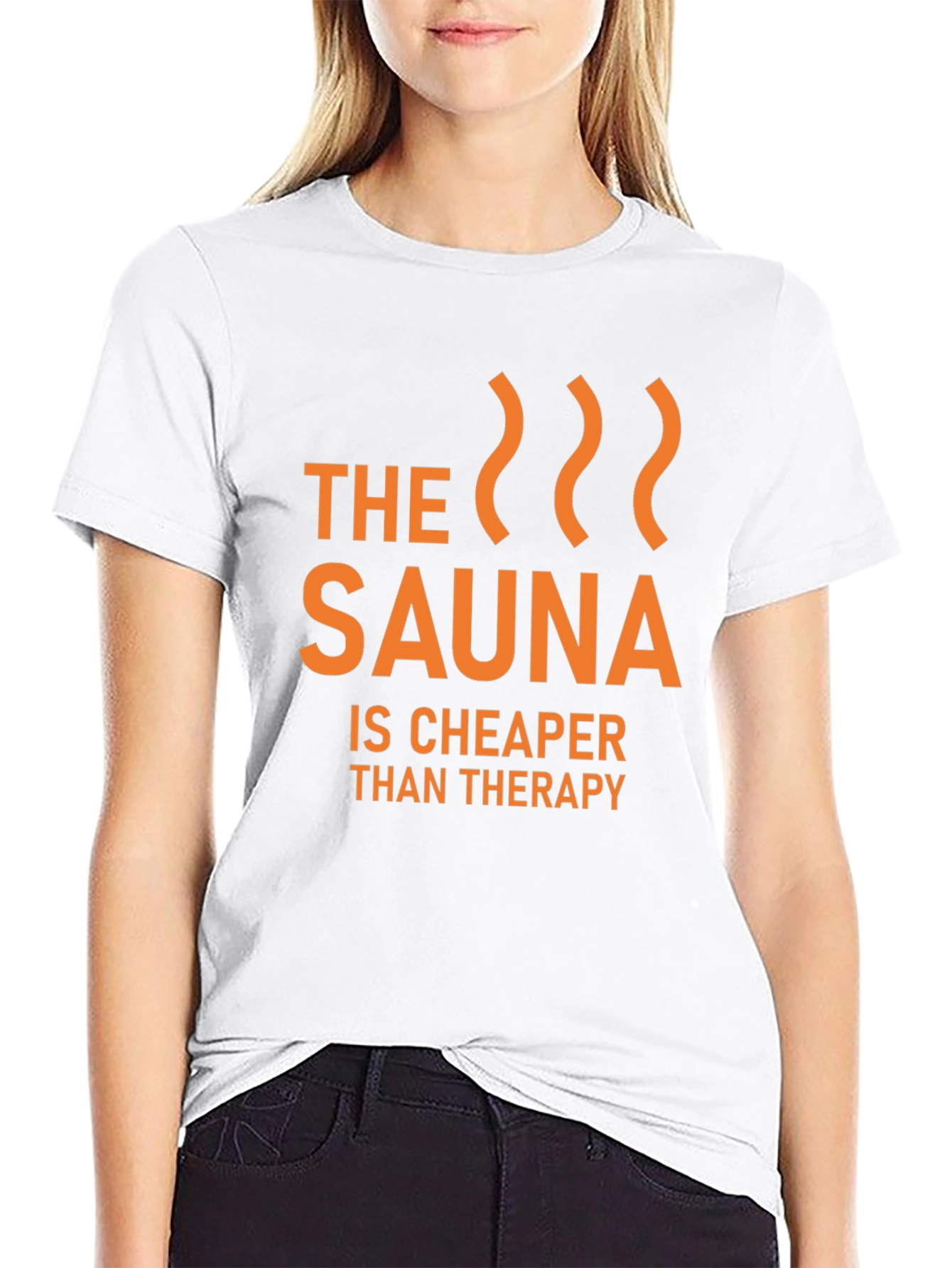 Black Sauna Cheaper Than Therapy Graphic T-Shirt view 9