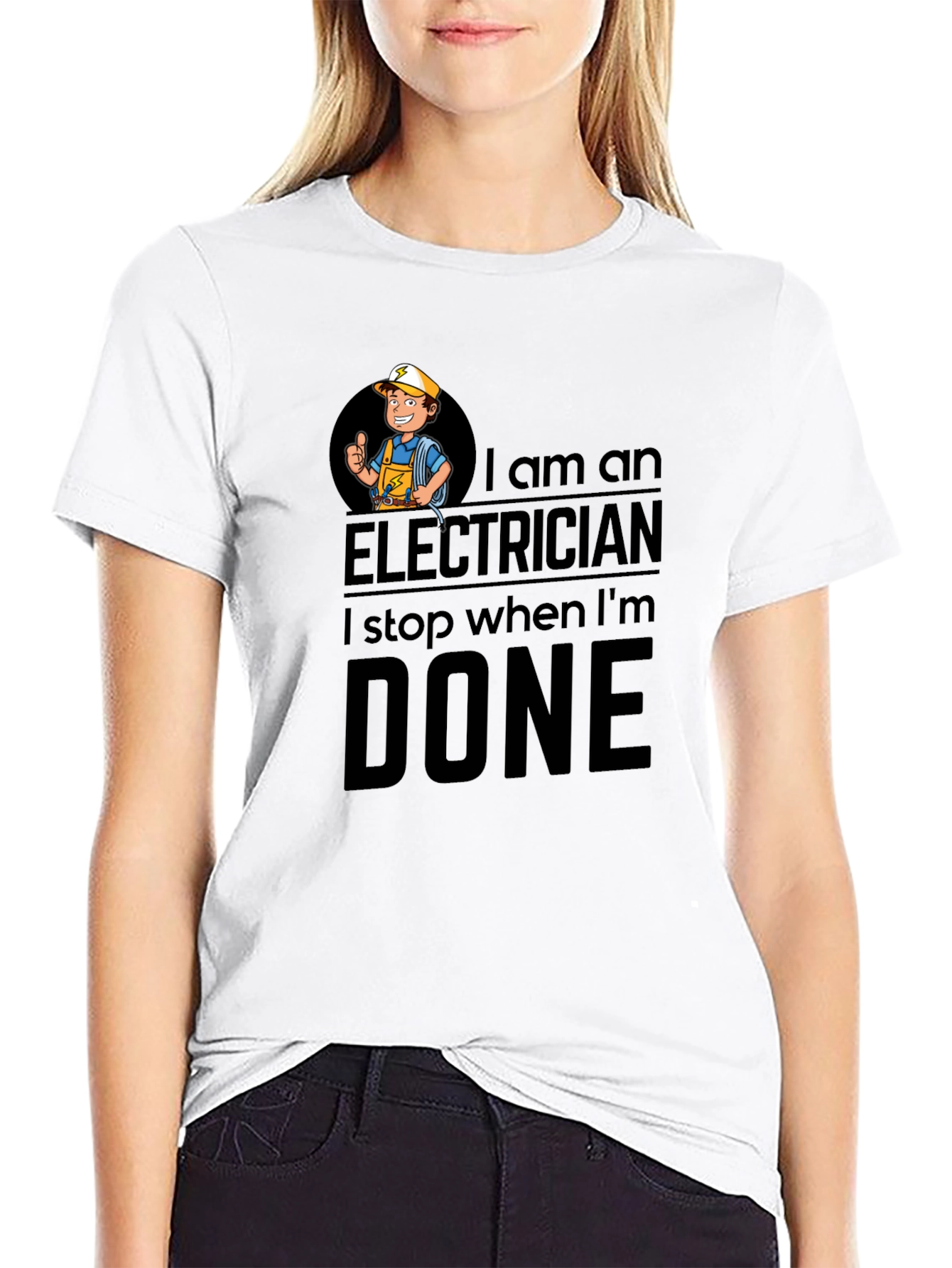 Black Electrician T-Shirt: I Stop When I'm Done view 9