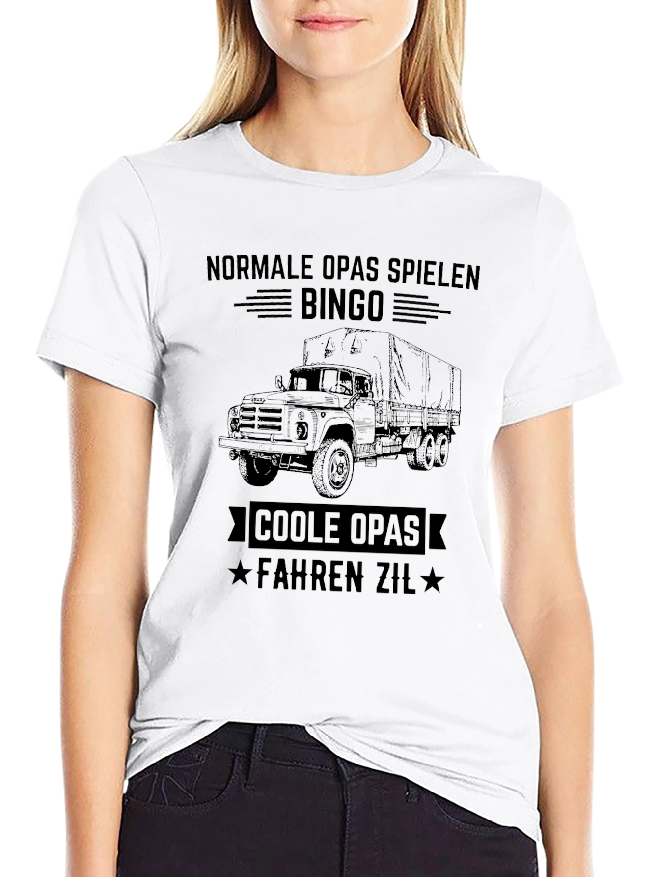 Black Cool Grandpa ZIL Truck Graphic Tee view 9