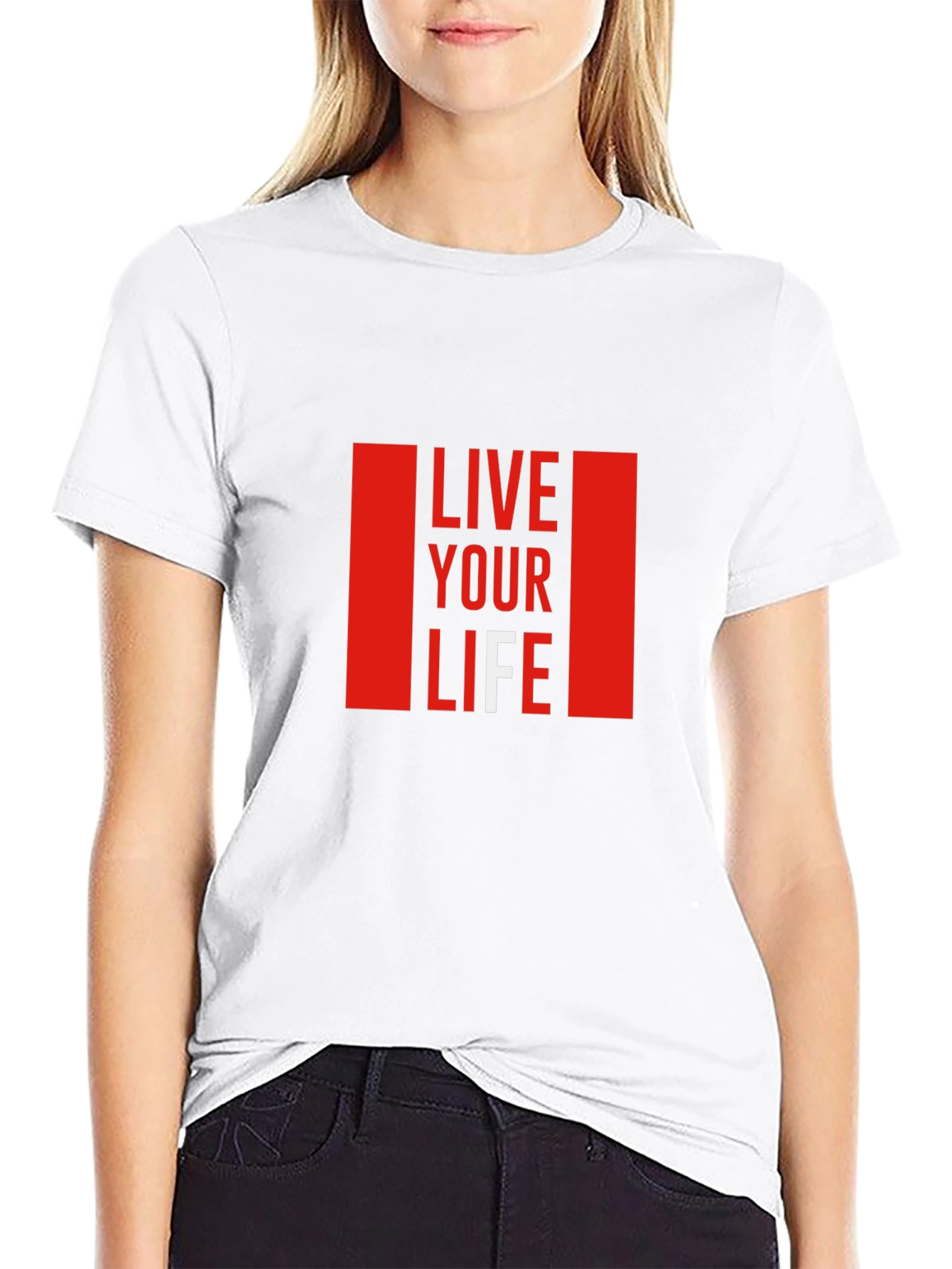 Black Live Your Life Graphic T-Shirt - Black view 9