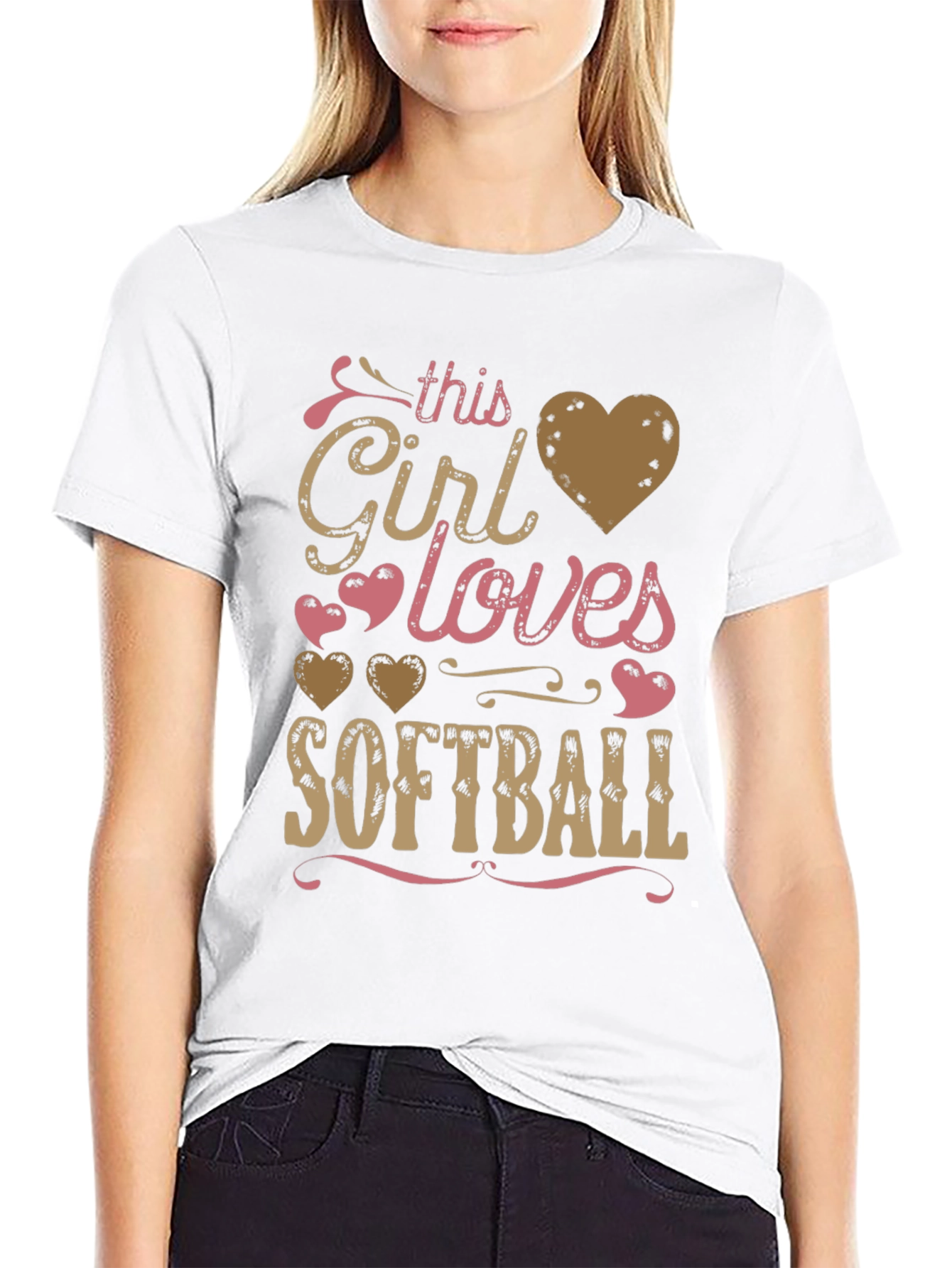 Black Girl Loves Softball T-Shirt - Fun Graphic Tee view 9