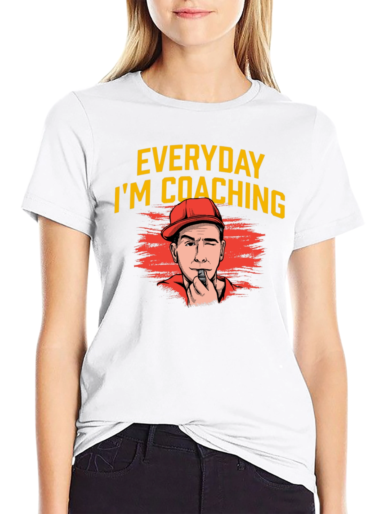 Black Everyday I'm Coaching Black T-Shirt view 9