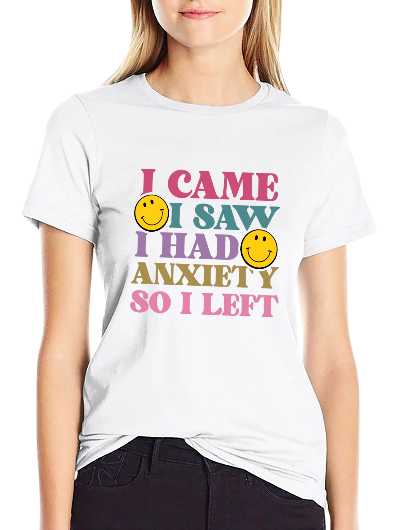 Black Anxiety Humor Graphic Tee view 9