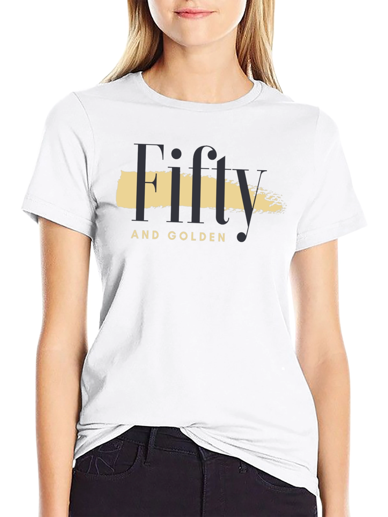 Black Fifty and Golden Black Graphic T-Shirt view 9