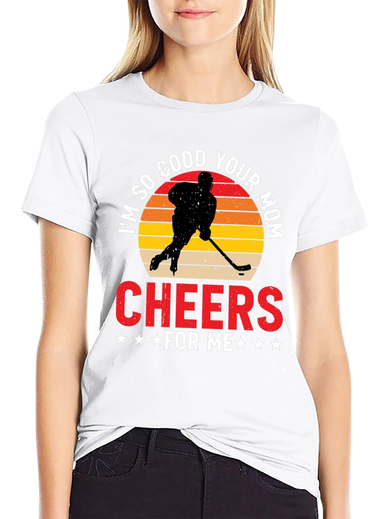 Black Funny Hockey Mom Graphic T-Shirt view 9