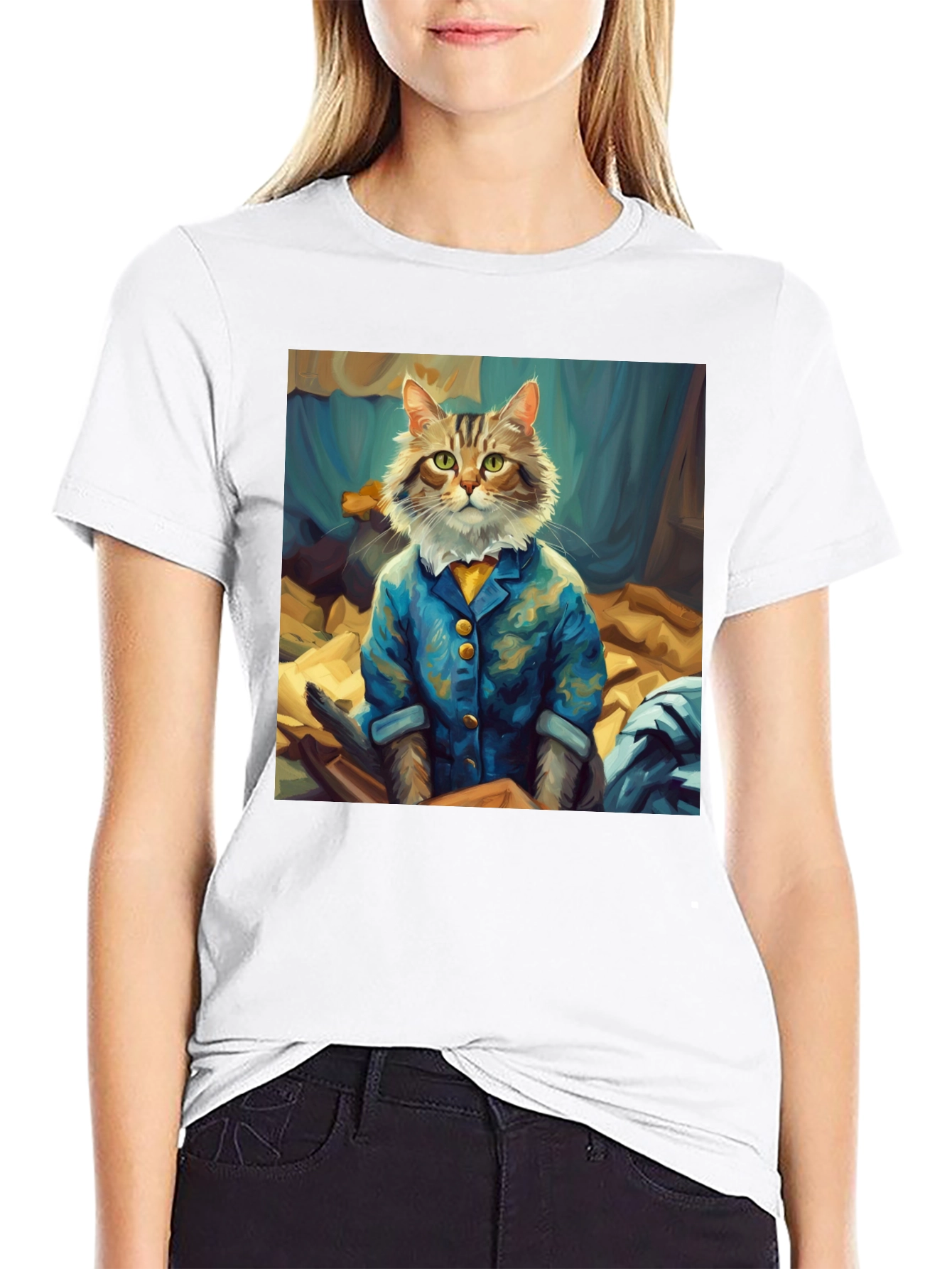 Black Cat Gentleman Graphic Tee - Black view 9