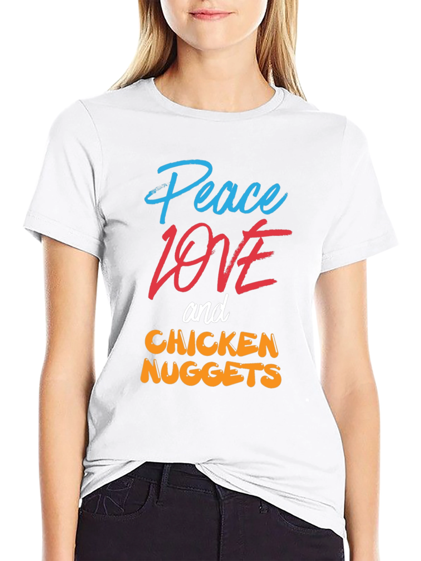 Peace Love Chicken Nuggets Graphic Tee - 9
