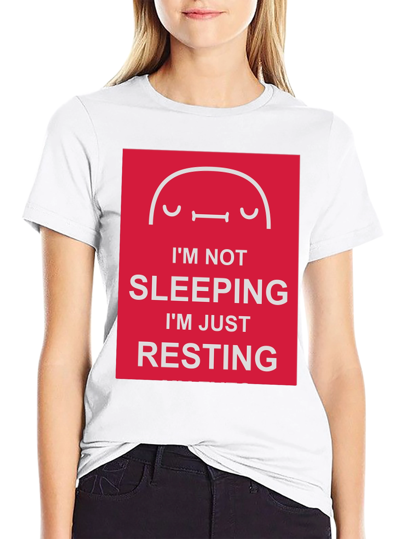 Black Funny Resting T-Shirt - I'm Not Sleeping view 9
