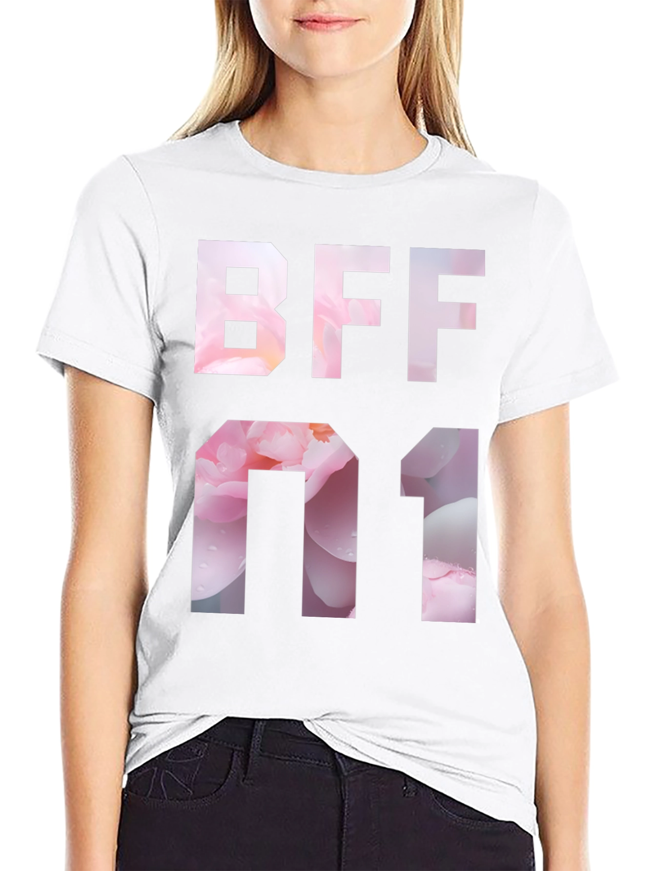 Black BFF 01 Graphic Tee - Black Short Sleeve T-Shirt view 9