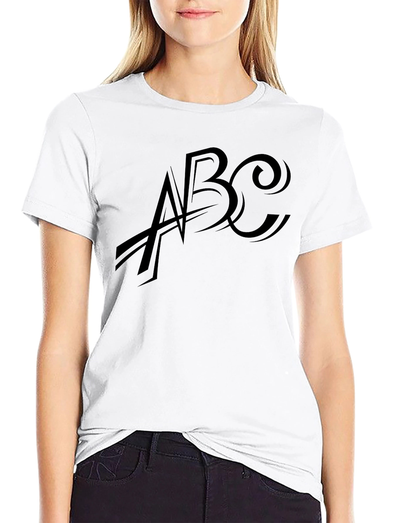 Black Men's Black Graphic Tee - ABC Design view 9