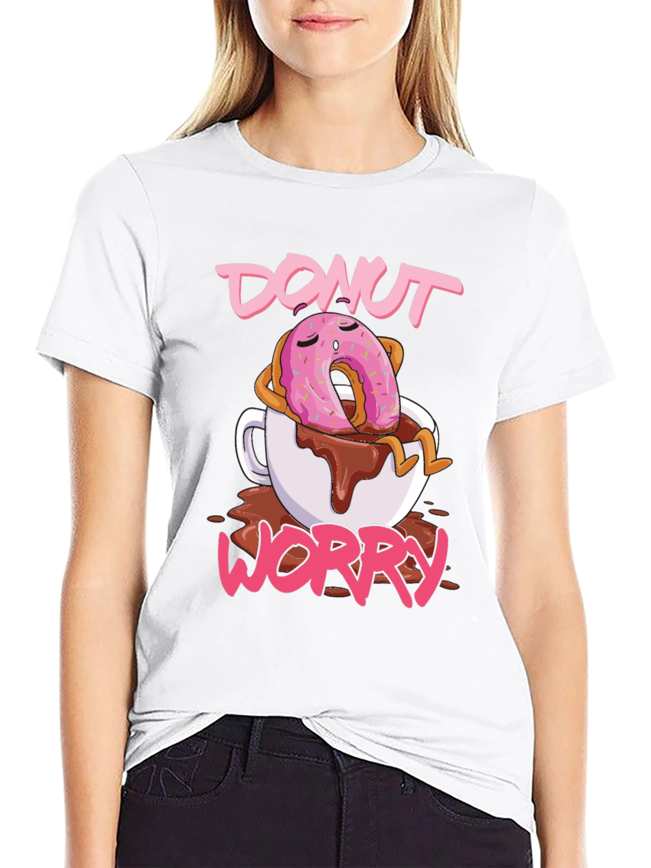 Black Donut Worry Graphic Tee - Relaxed Fit view 9