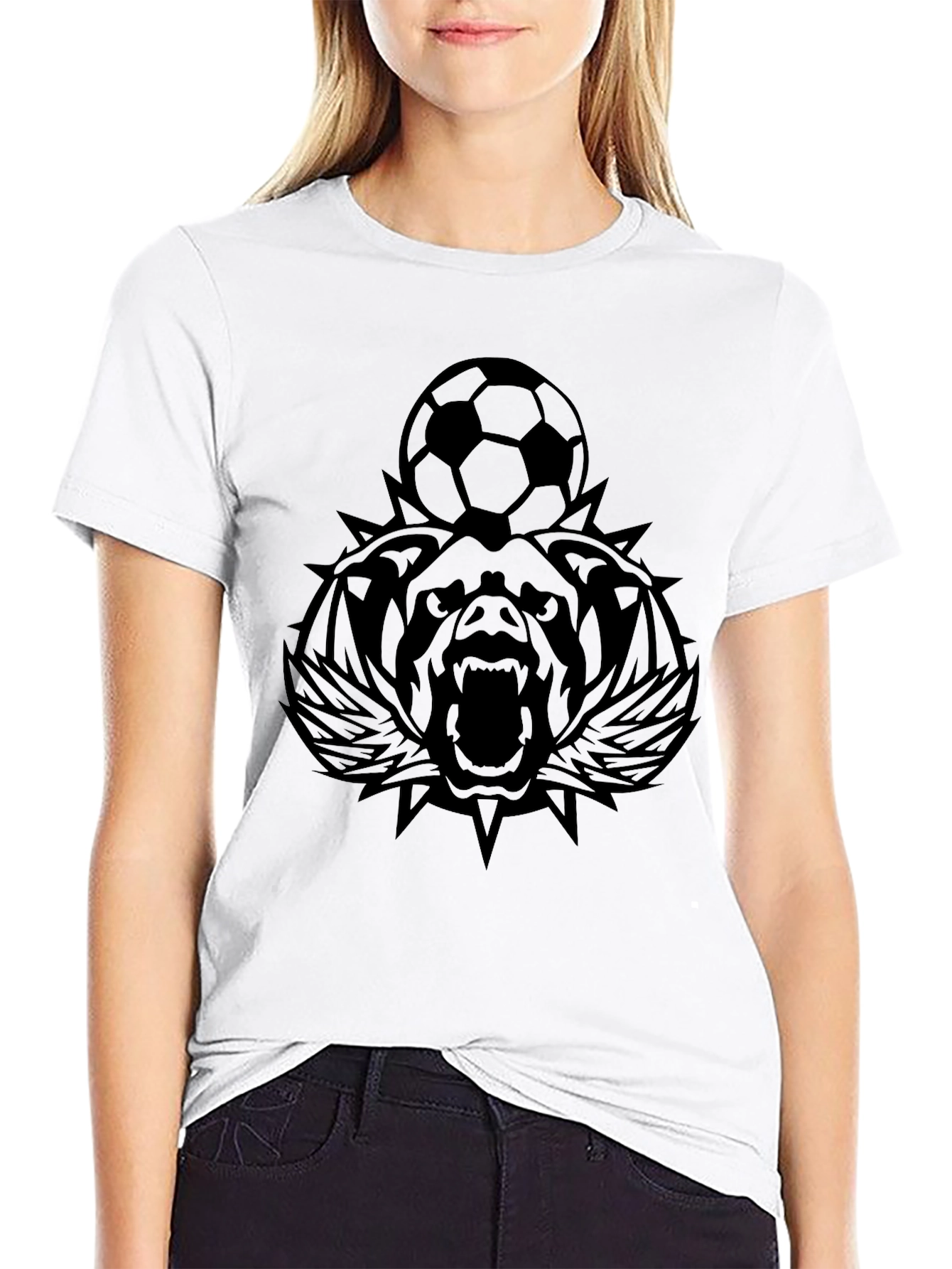 Black Bear Soccer Black T-Shirt view 9