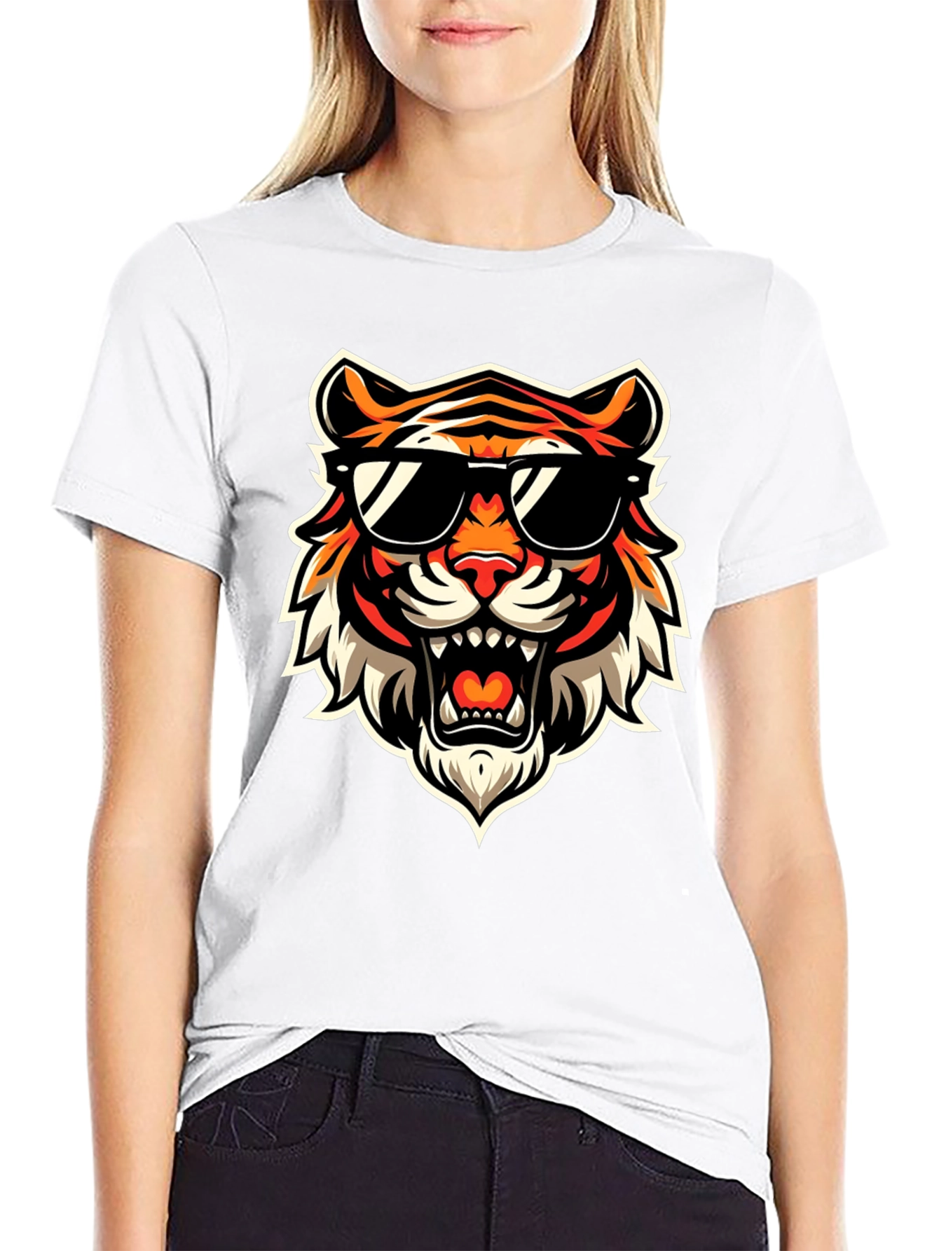 Black Cool Tiger Graphic Tee - Bold Streetwear view 9
