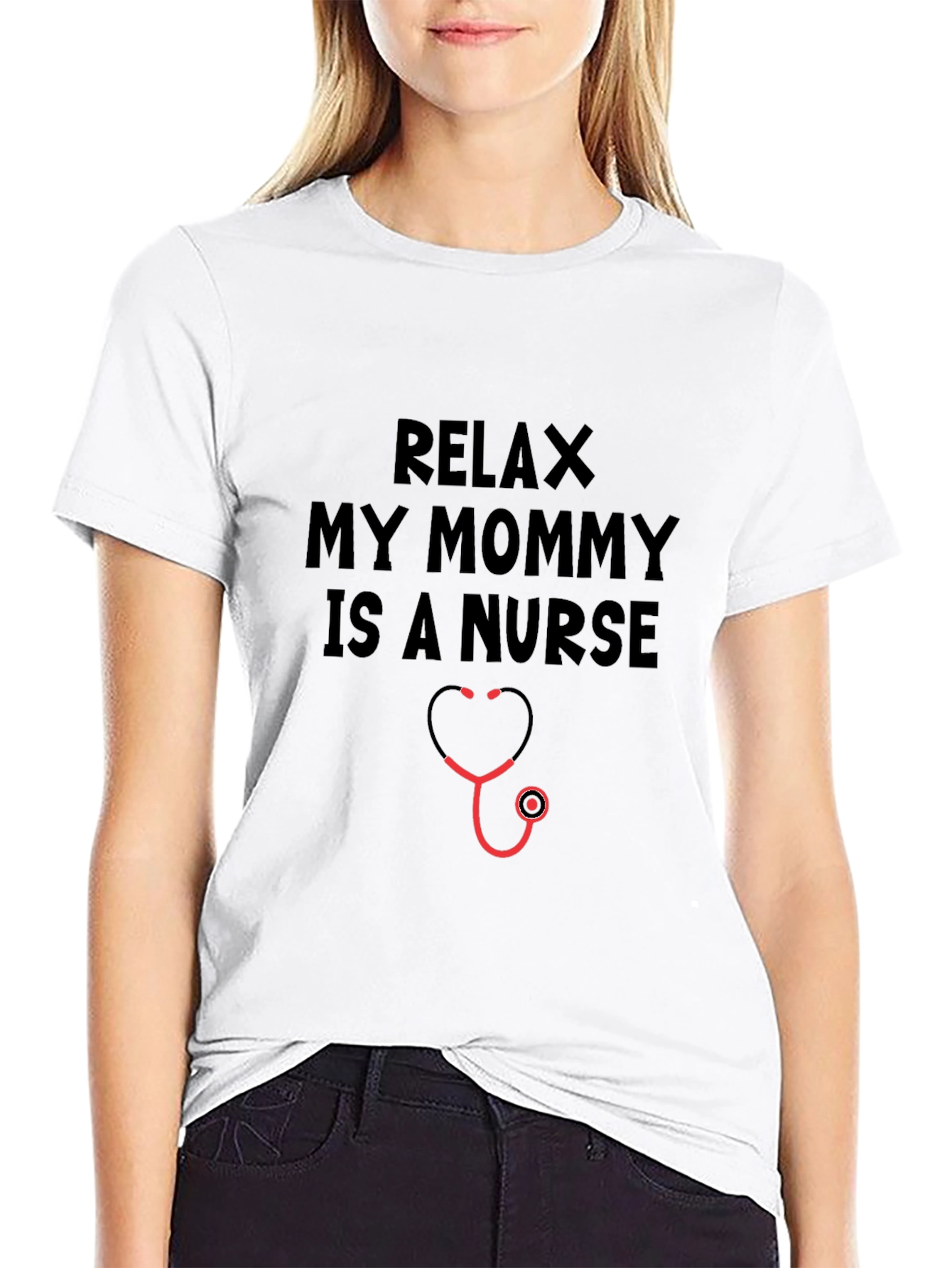 Black Relax My Mommy Is A Nurse T-Shirt view 9