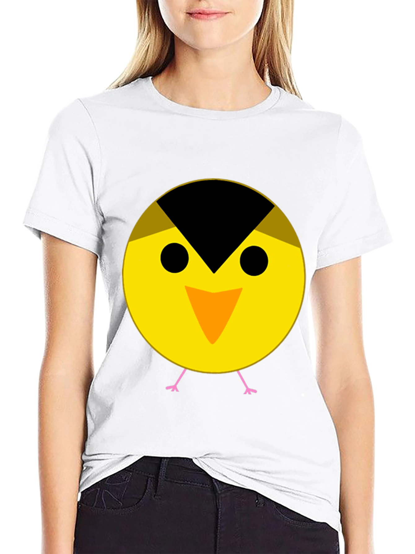 Black Cute Bird Graphic Tee - Black view 9