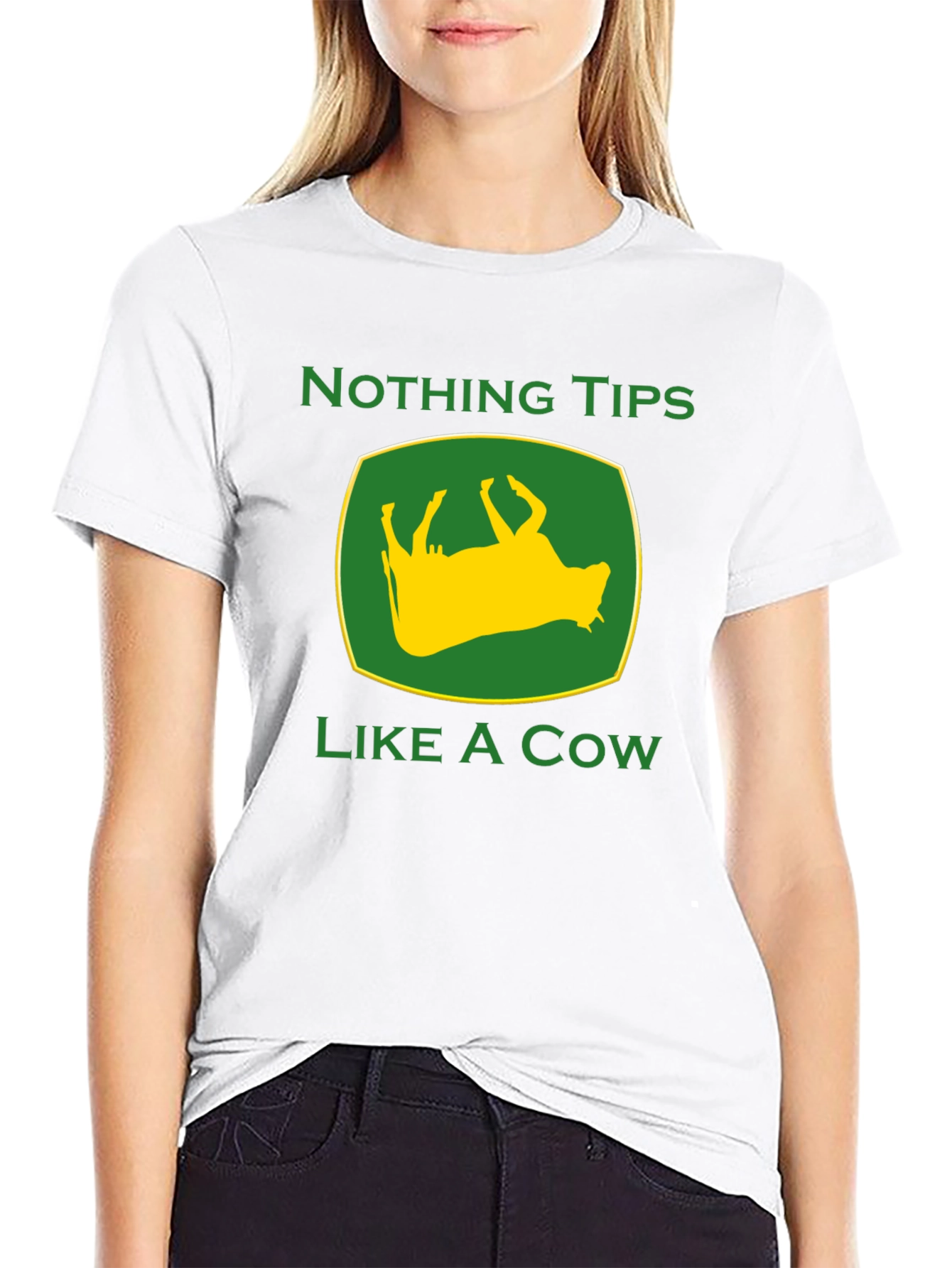 Black Funny Nothing Tips Like A Cow Graphic Tee view 9