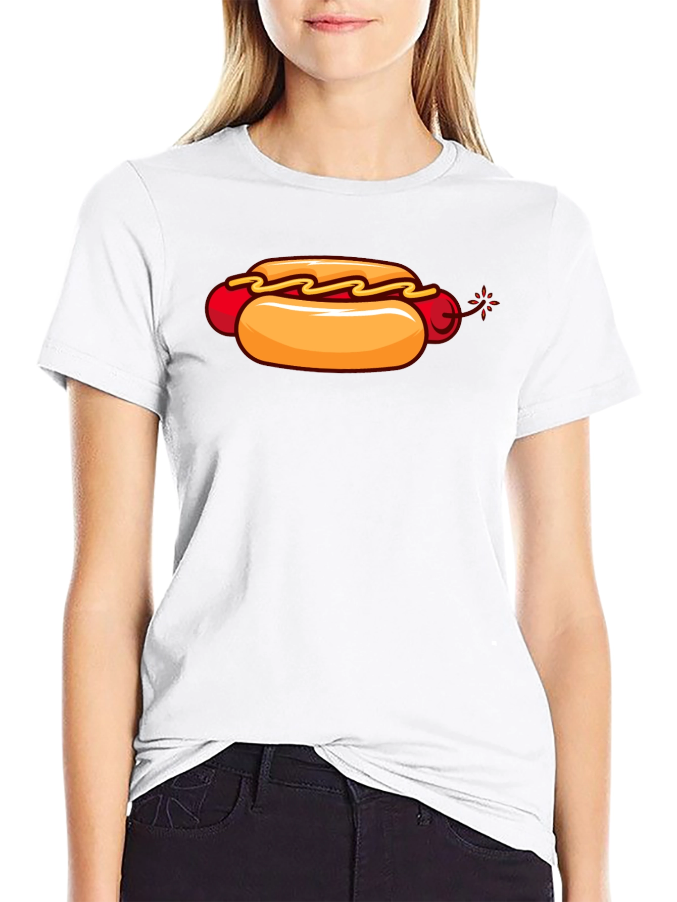 Black Hot Dog Bomb T-Shirt - Funny Graphic Tee view 9
