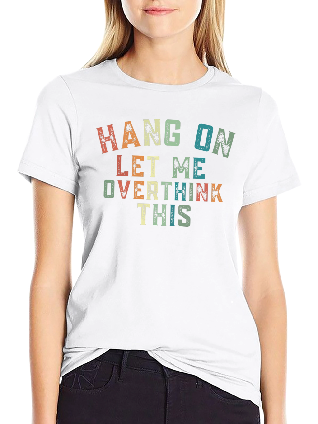 Black Overthinker Graphic T-Shirt - Funny Casual Tee view 9