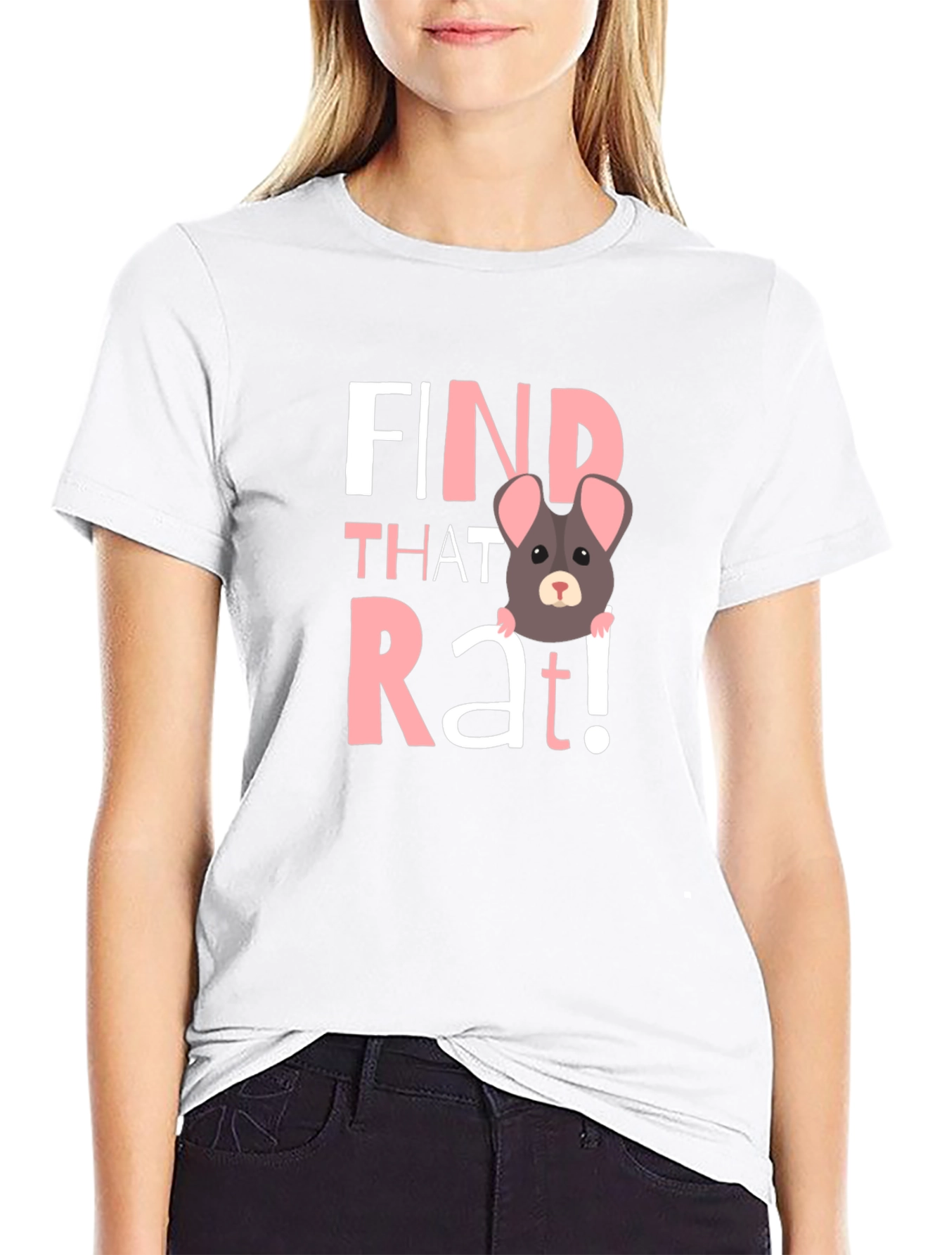 Black Find That Rat! Graphic T-Shirt  view 9
