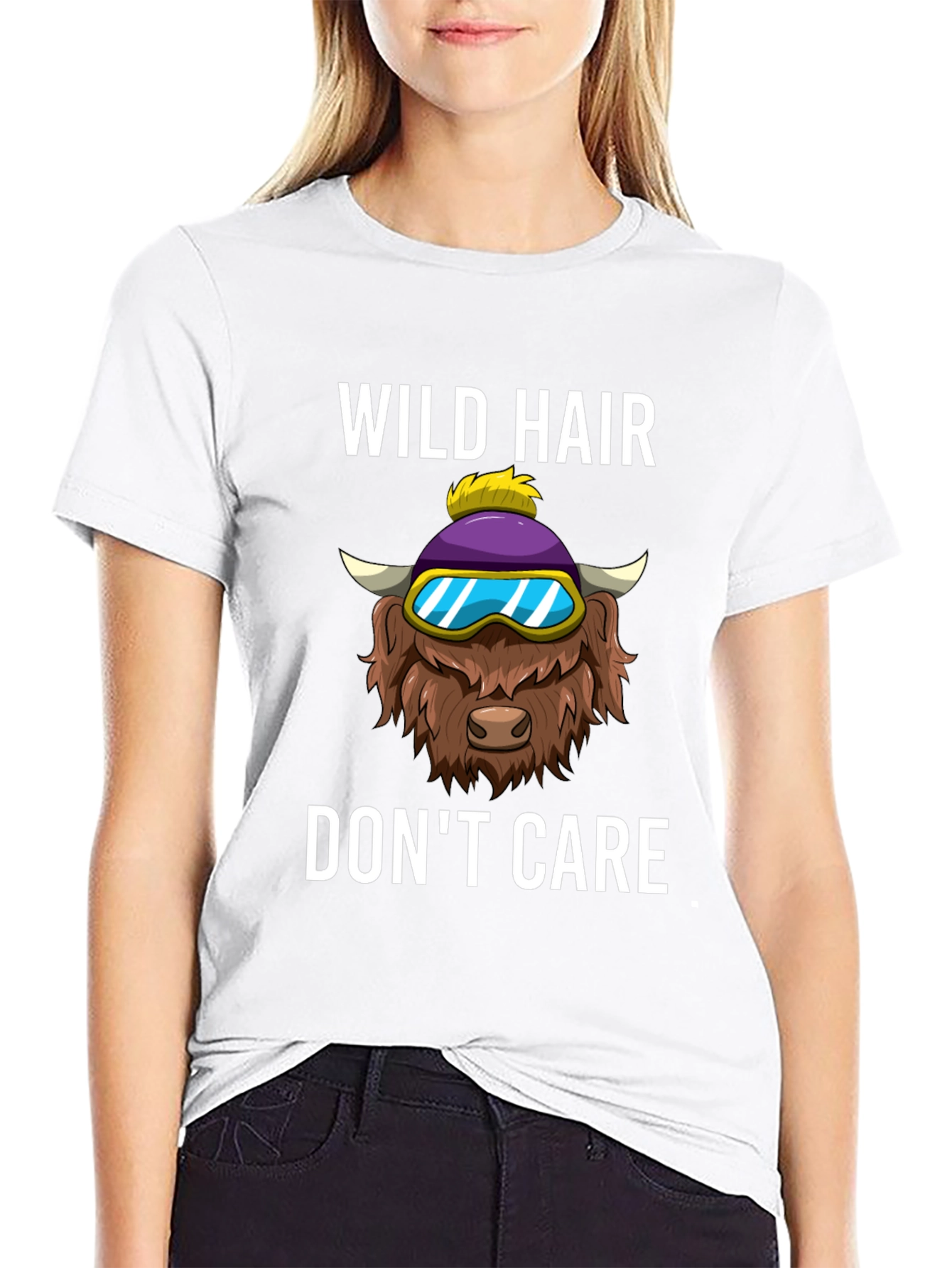 Black Wild Hair Don't Care Graphic Tee view 9