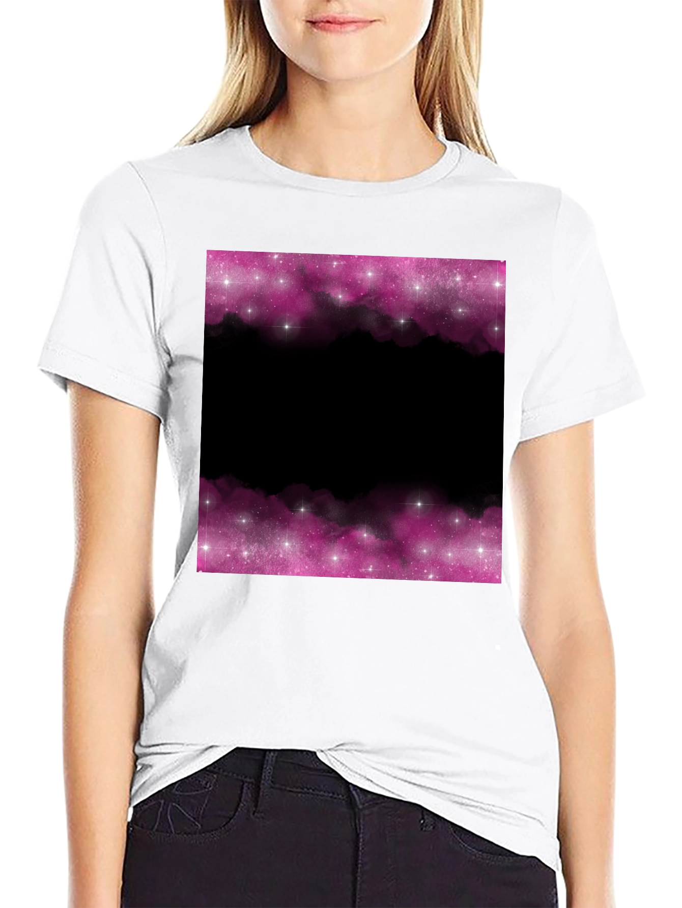 Black Galaxy Dreams T-Shirt - Black Space Design view 9